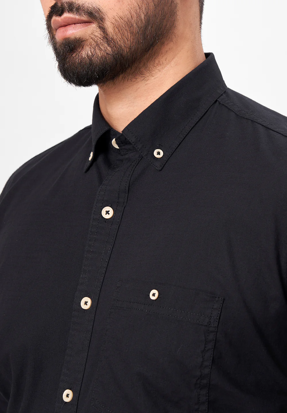 Men Black Smart Fit Formal Shirt - Image 3