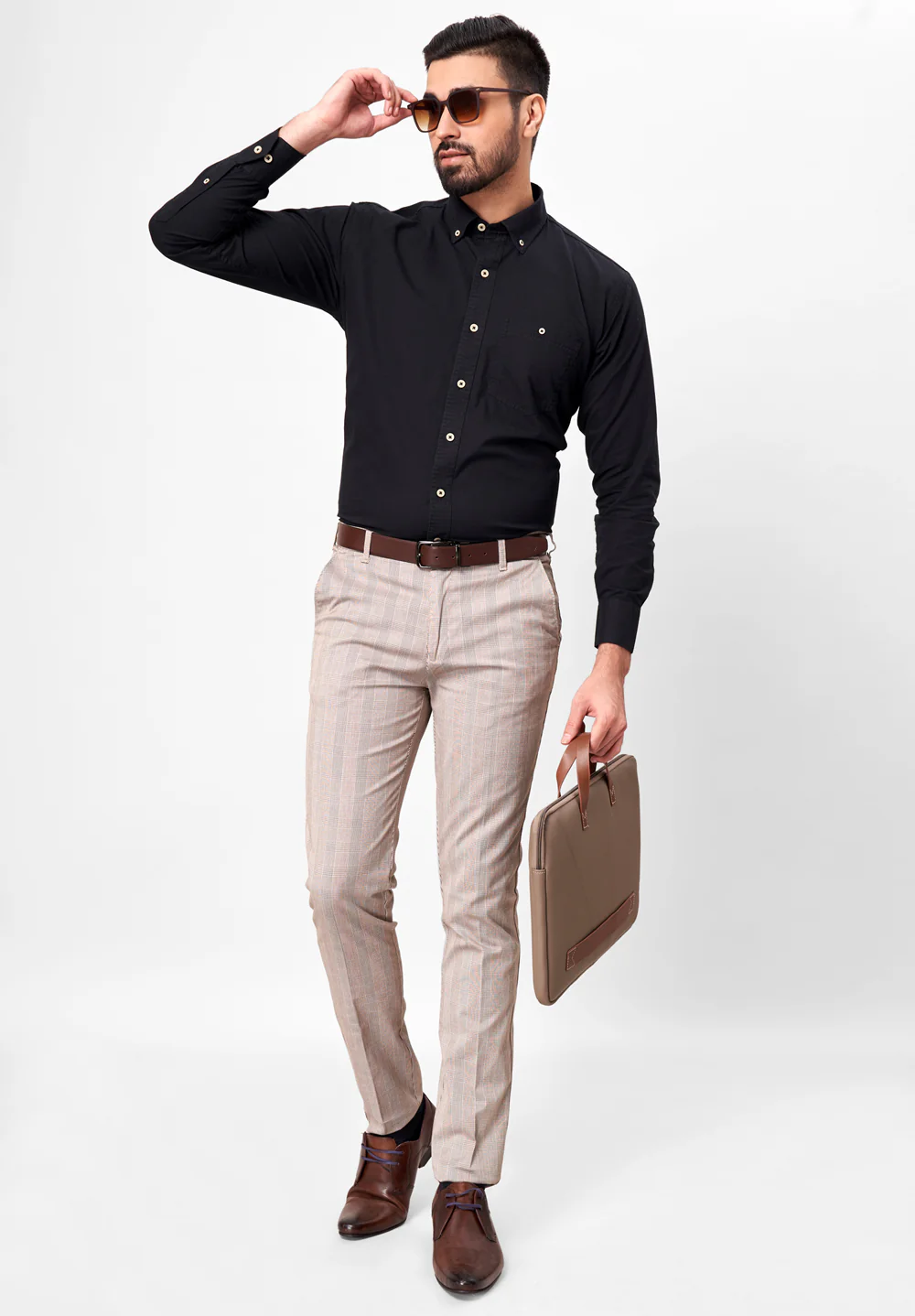 Men Black Smart Fit Formal Shirt - Image 5