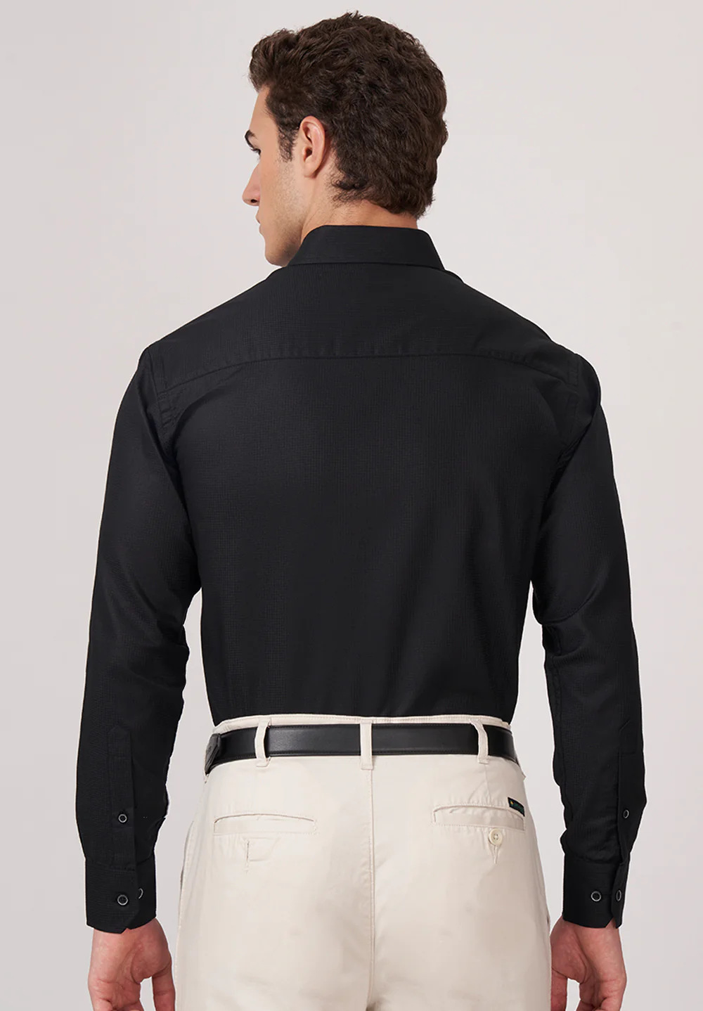 Men Black Smart Fit Formal Shirt - Image 3