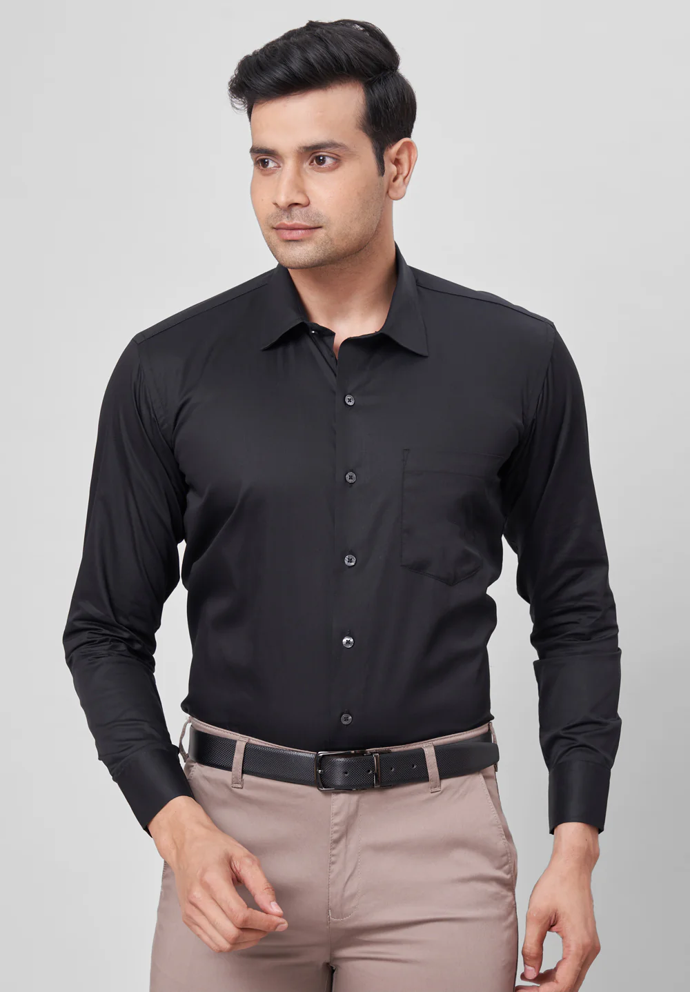 Men Black Regular Fit Formal Shirt