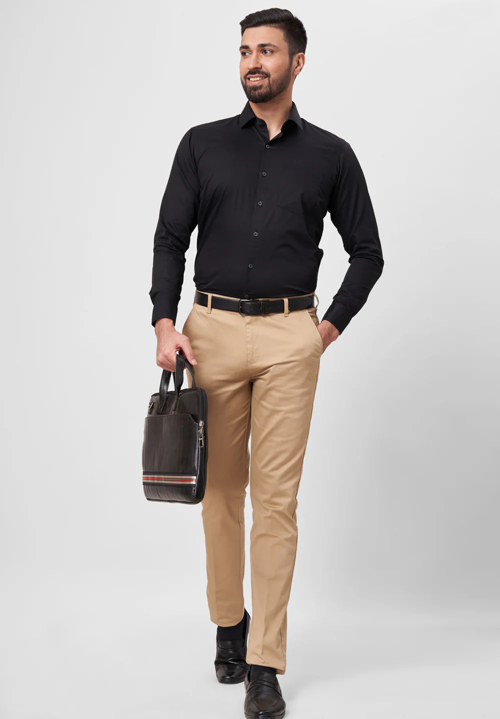 Men Black Slim Fit Formal Shirt - Image 5