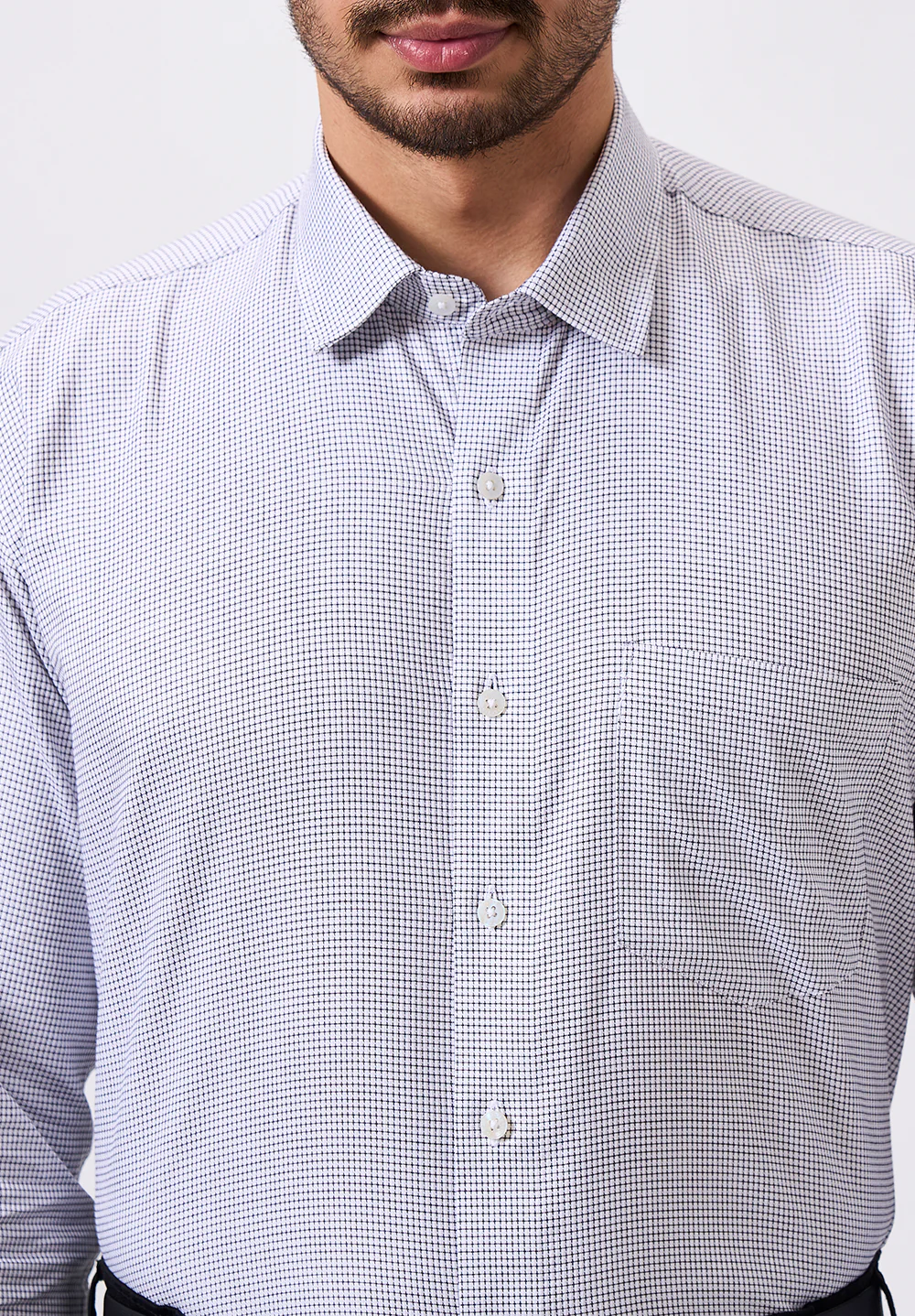 Men White Regular Fit Formal Shirt - Image 3