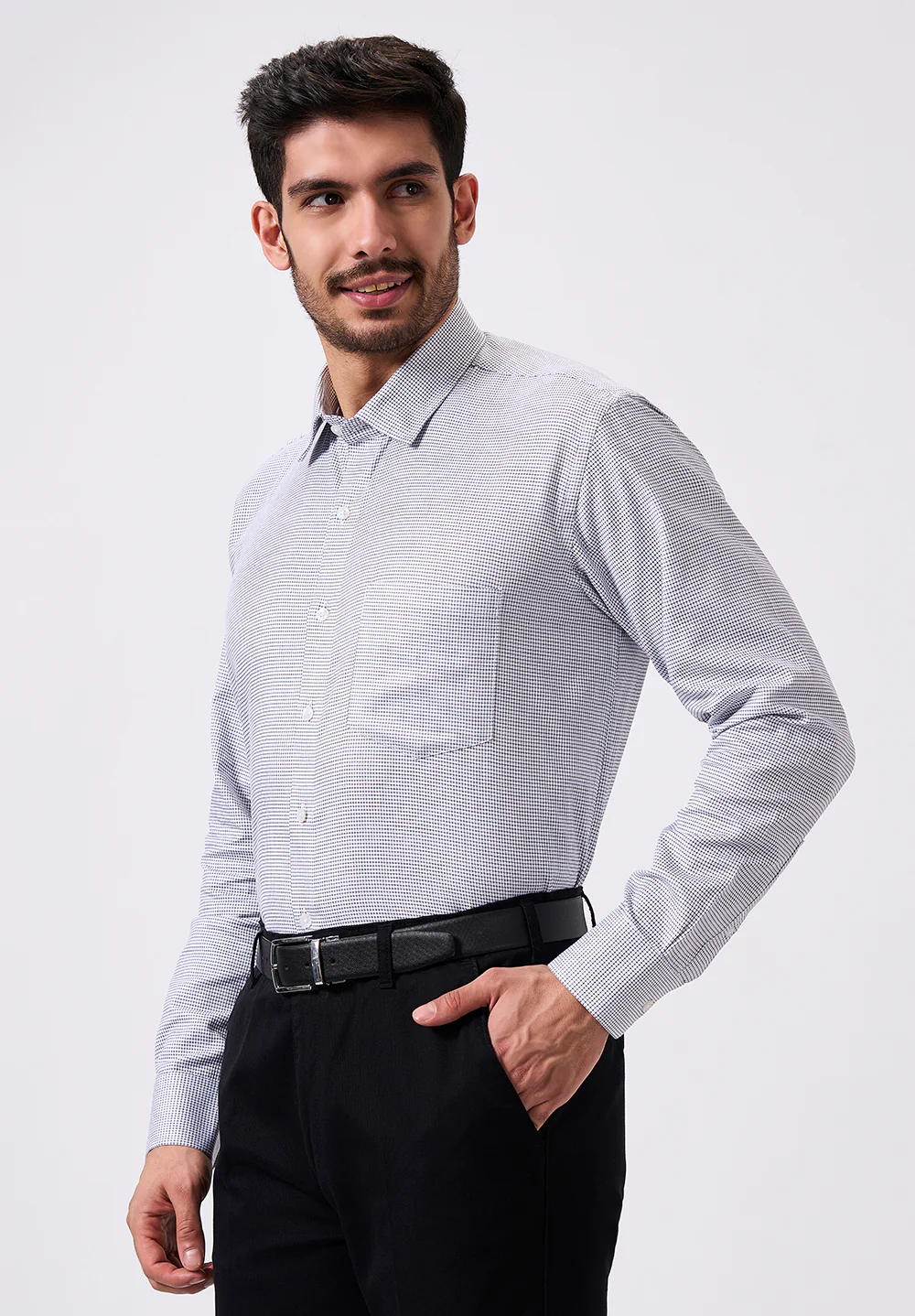 Men White Regular Fit Formal Shirt - Image 4