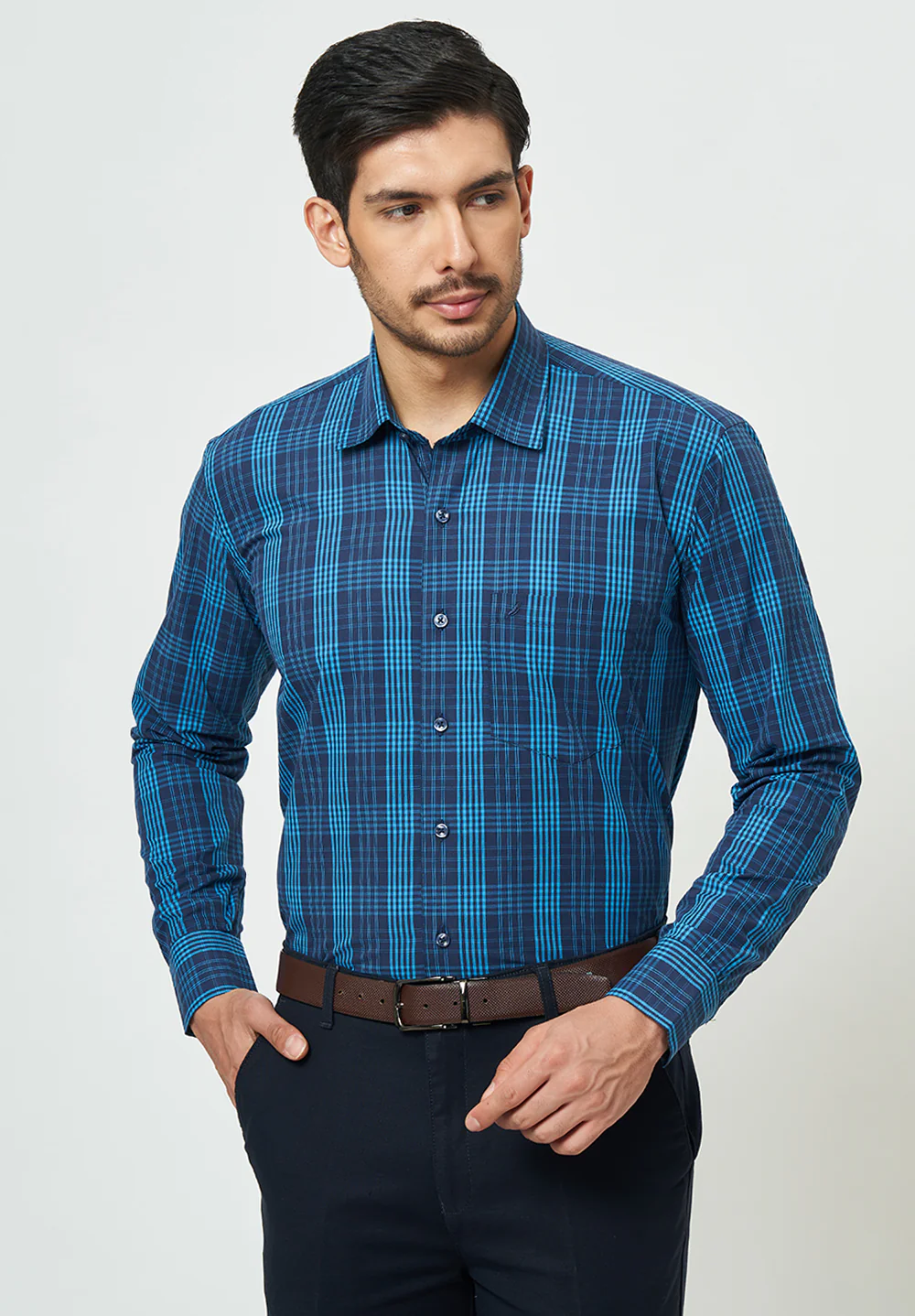 Men Blue Regular Fit Formal Shirt