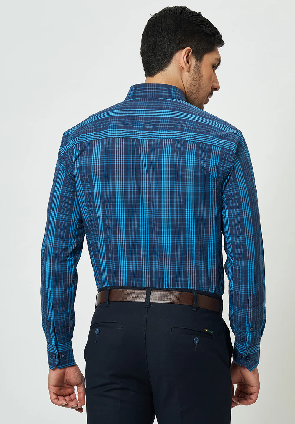 Men Blue Regular Fit Formal Shirt - Image 2