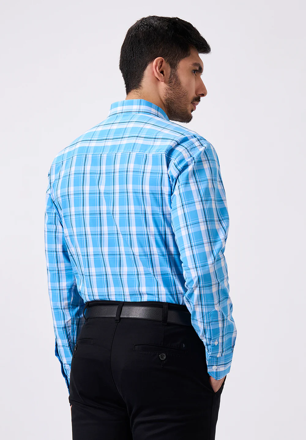 Men Blue Regular Fit Formal Shirt - Image 2