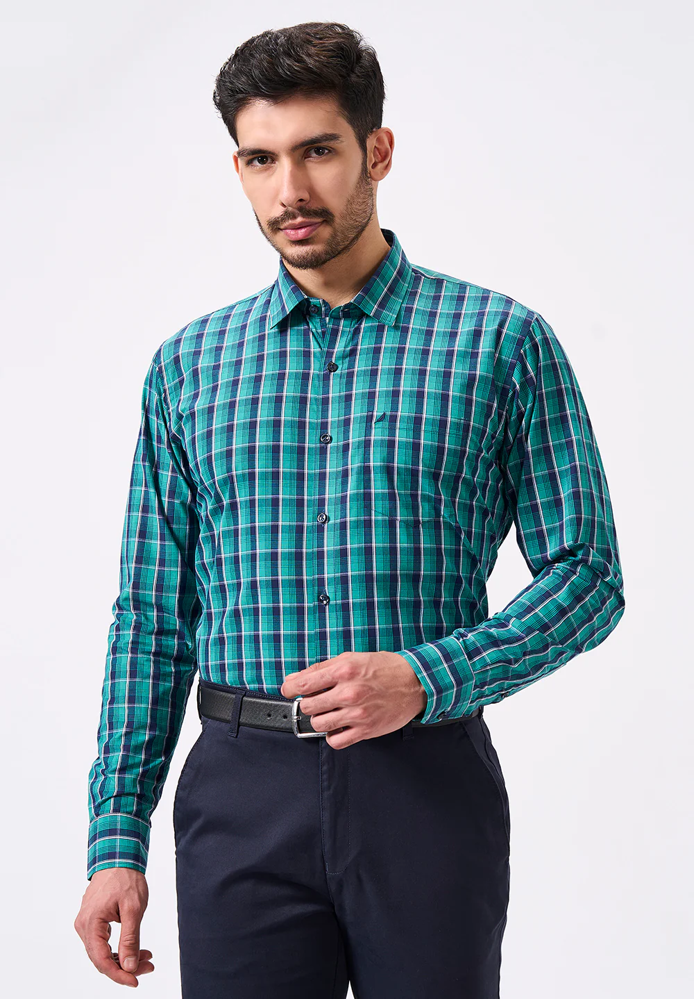 Men Blue Slim Fit Formal Shirt