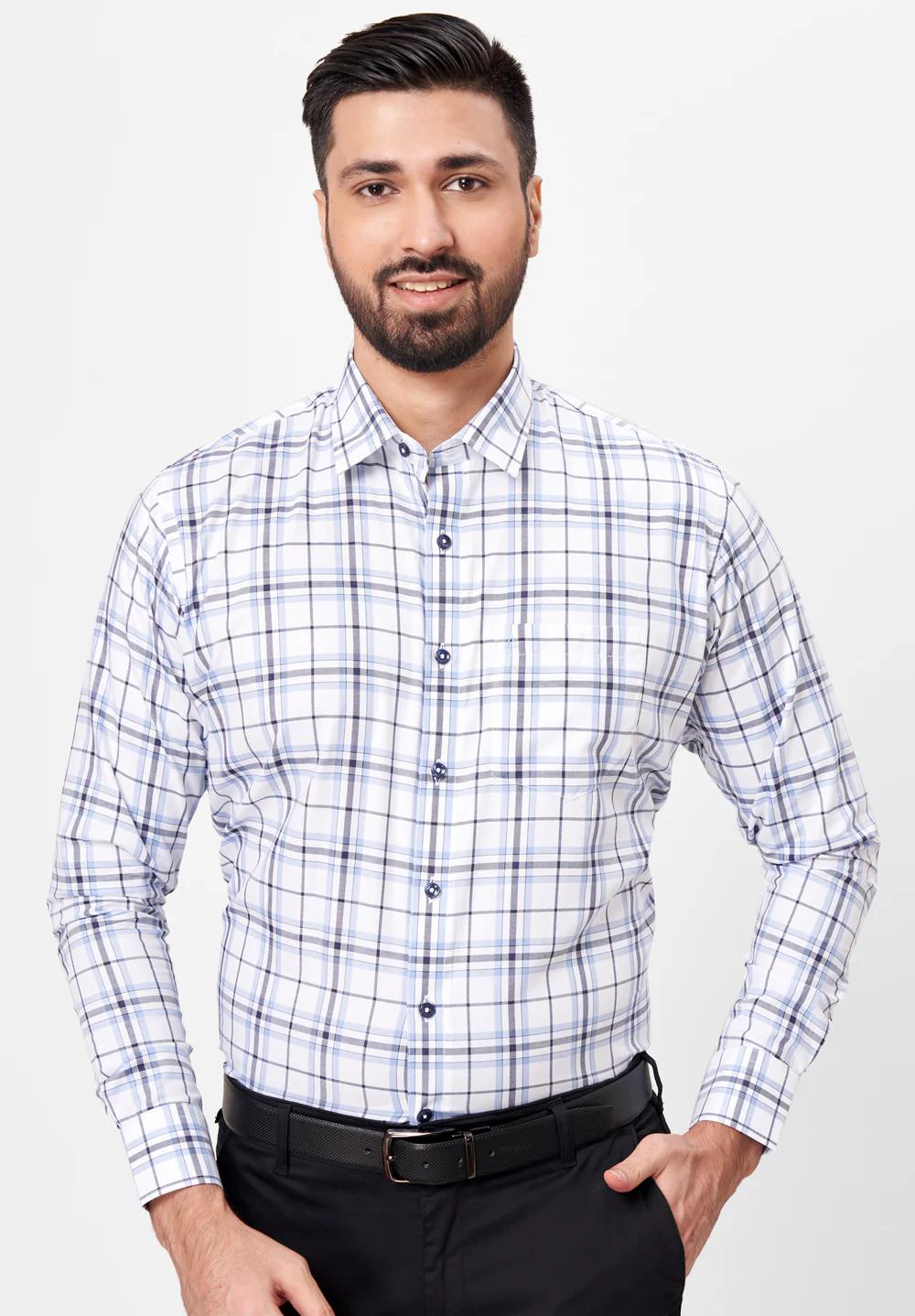 Men Blue Slim Fit Formal Shirt