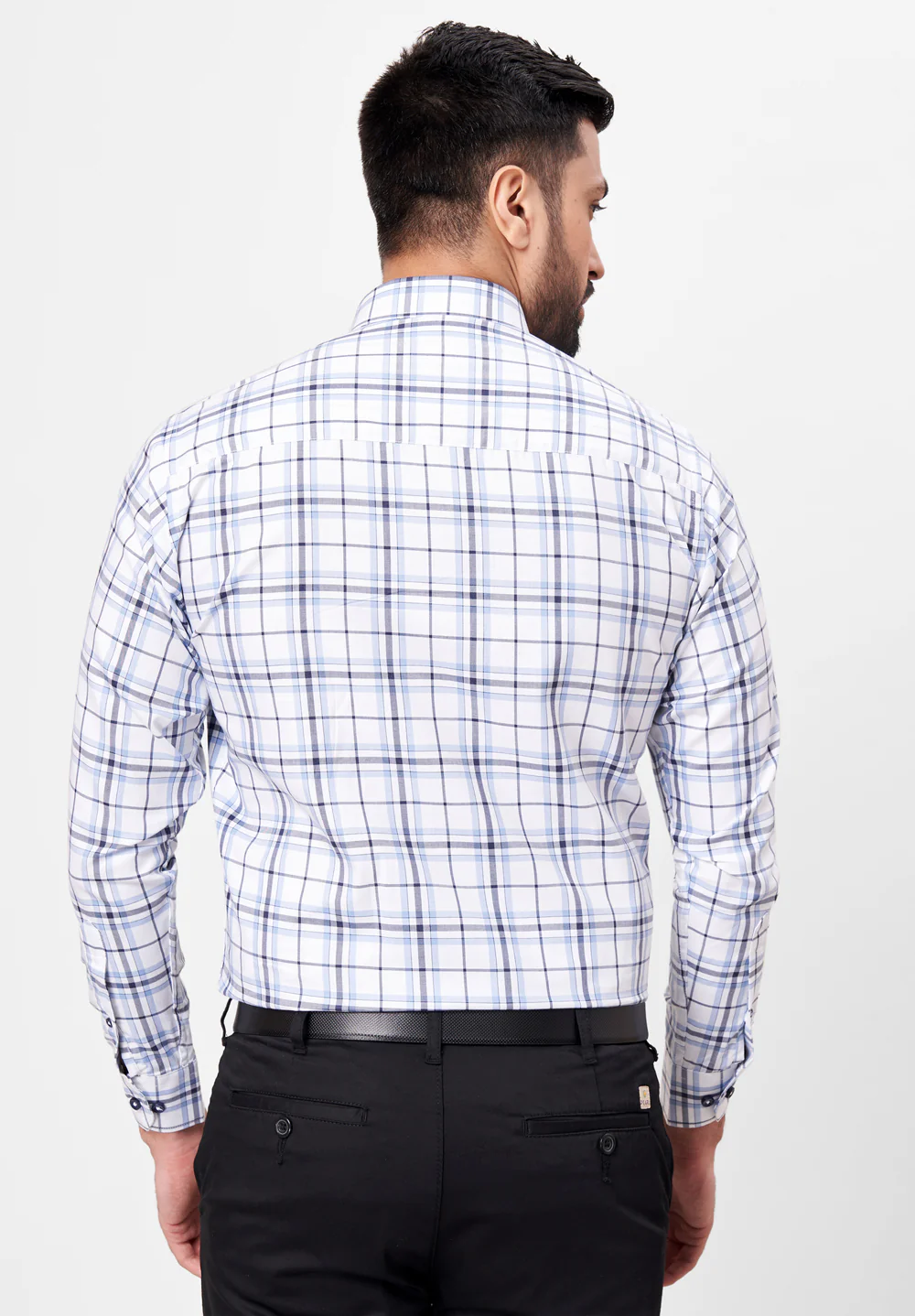 Men Blue Slim Fit Formal Shirt - Image 2