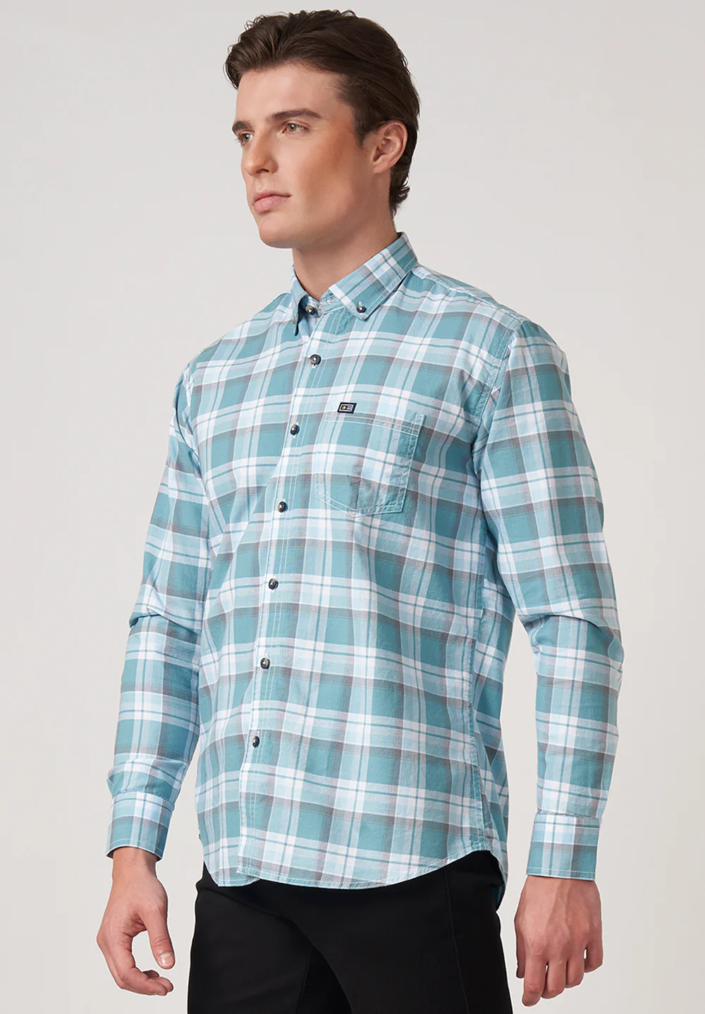 Men Blue Slim Fit Formal Shirt - Image 2