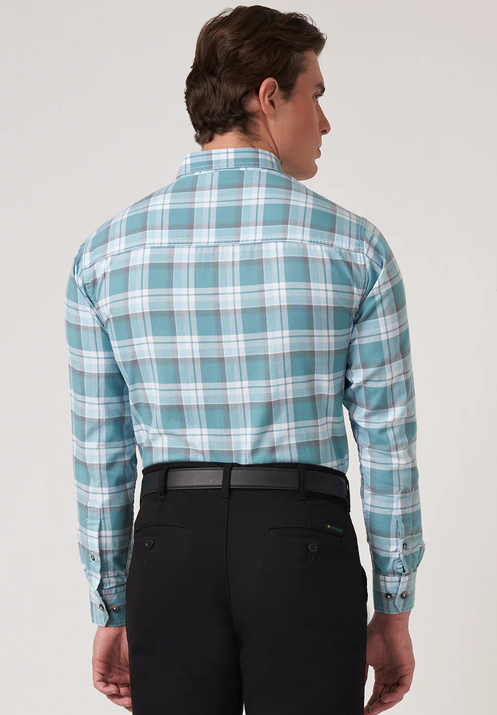 Men Blue Slim Fit Formal Shirt - Image 3