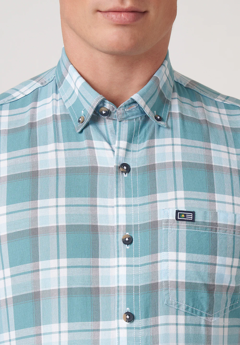 Men Blue Slim Fit Formal Shirt - Image 4