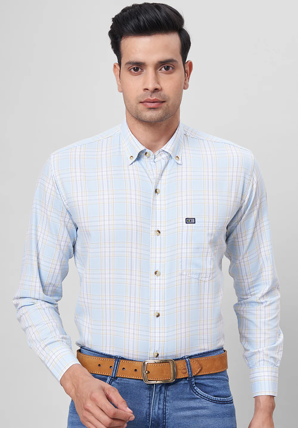 Men Blue Smart Fit Formal Shirt