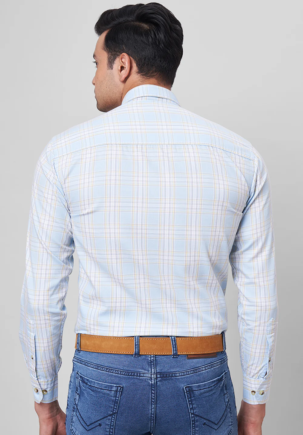 Men Blue Smart Fit Formal Shirt - Image 2