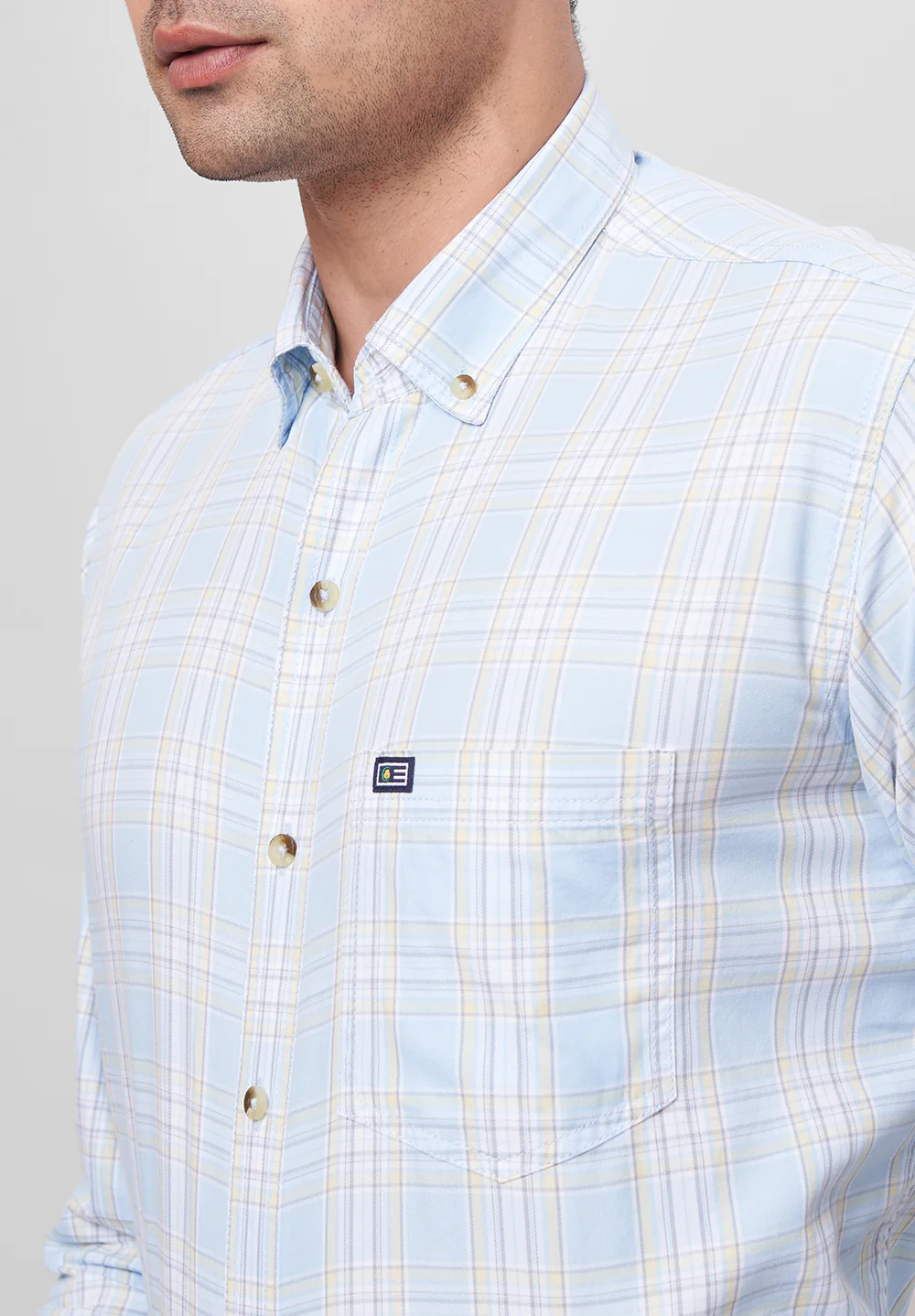 Men Blue Smart Fit Formal Shirt - Image 3