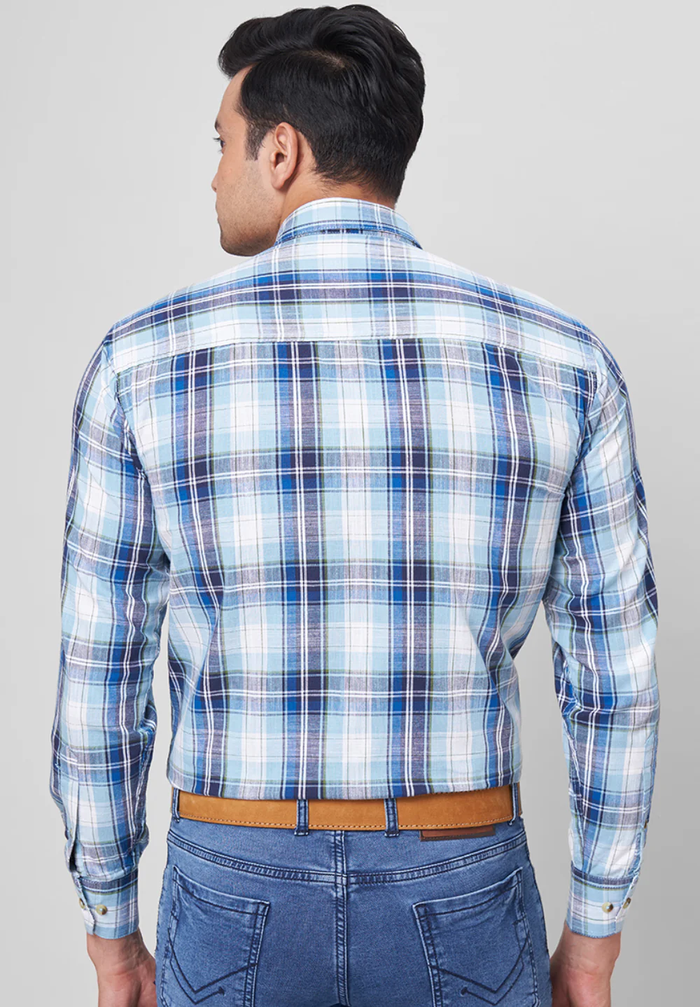 Men Blue Smart Fit Formal Shirt - Image 3
