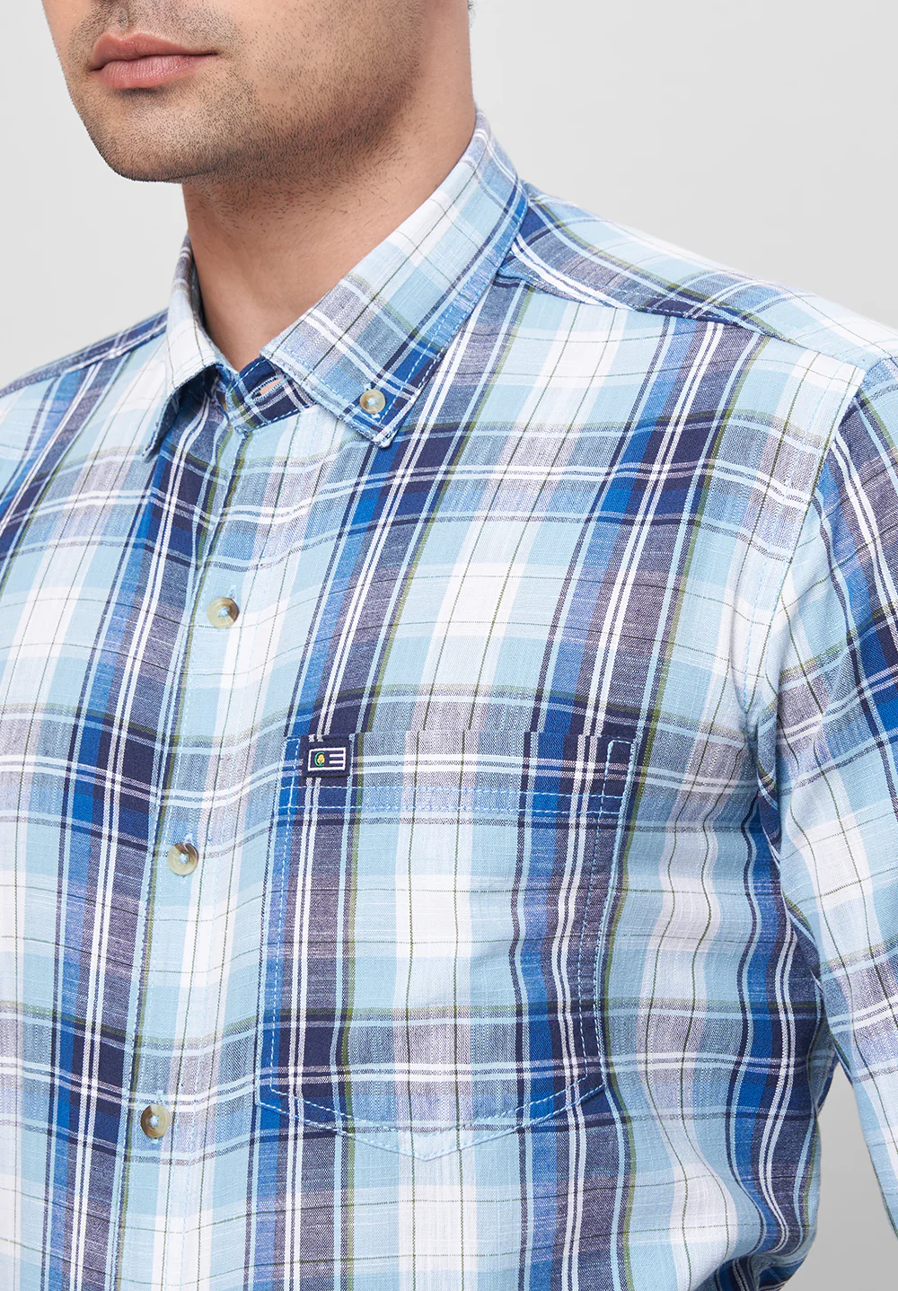 Men Blue Smart Fit Formal Shirt - Image 4