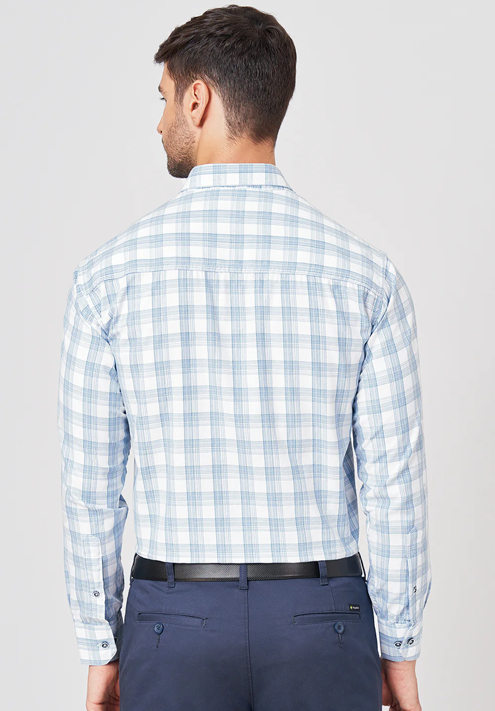 Men Blue Smart Fit Formal Shirt - Image 3