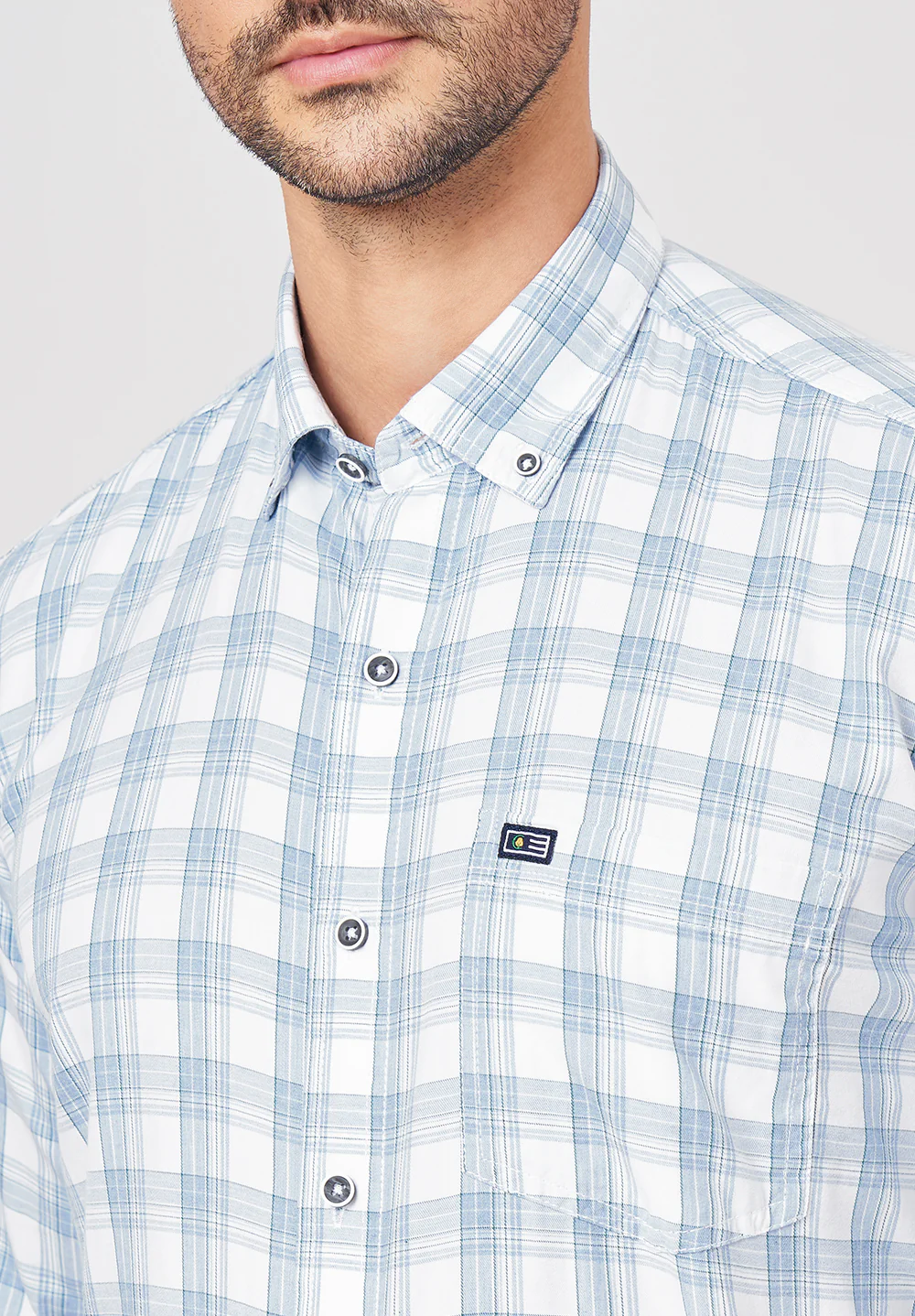 Men Blue Smart Fit Formal Shirt - Image 4