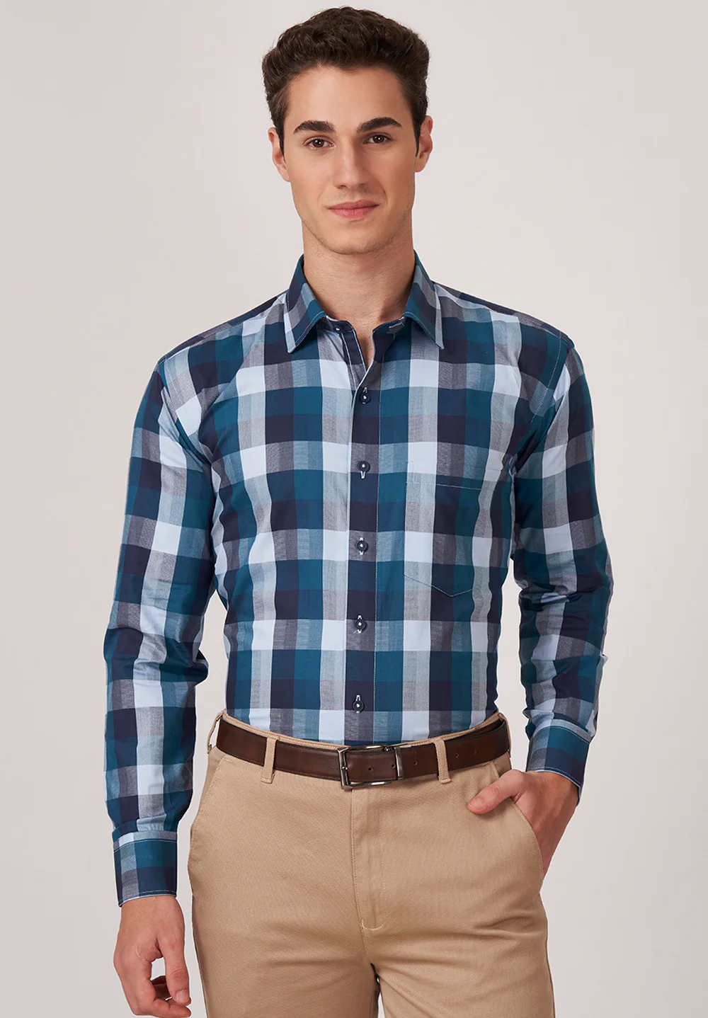 Men Blue Regular Fit Formal Shirt