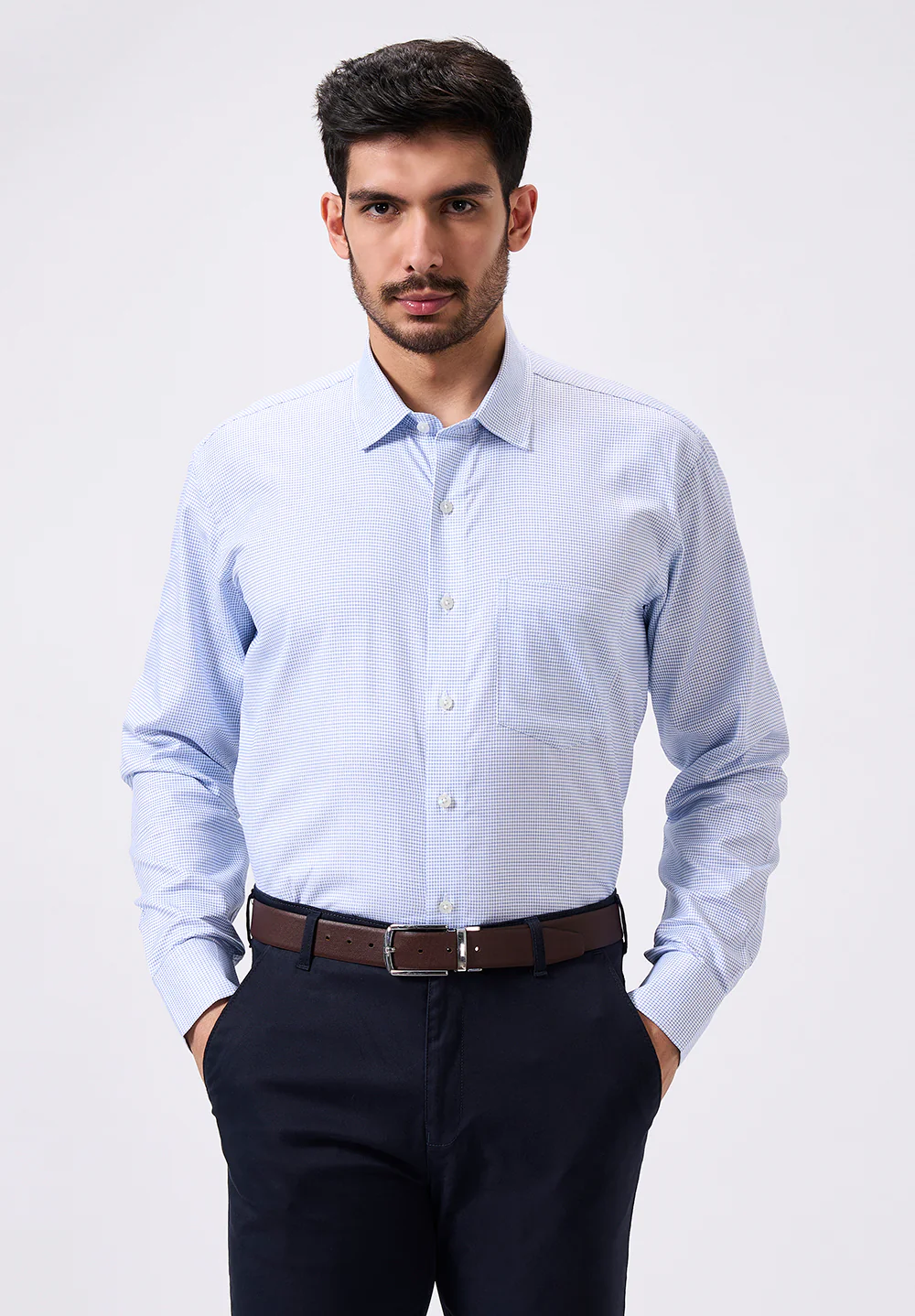 Men Blue Regular Fit Formal Shirt
