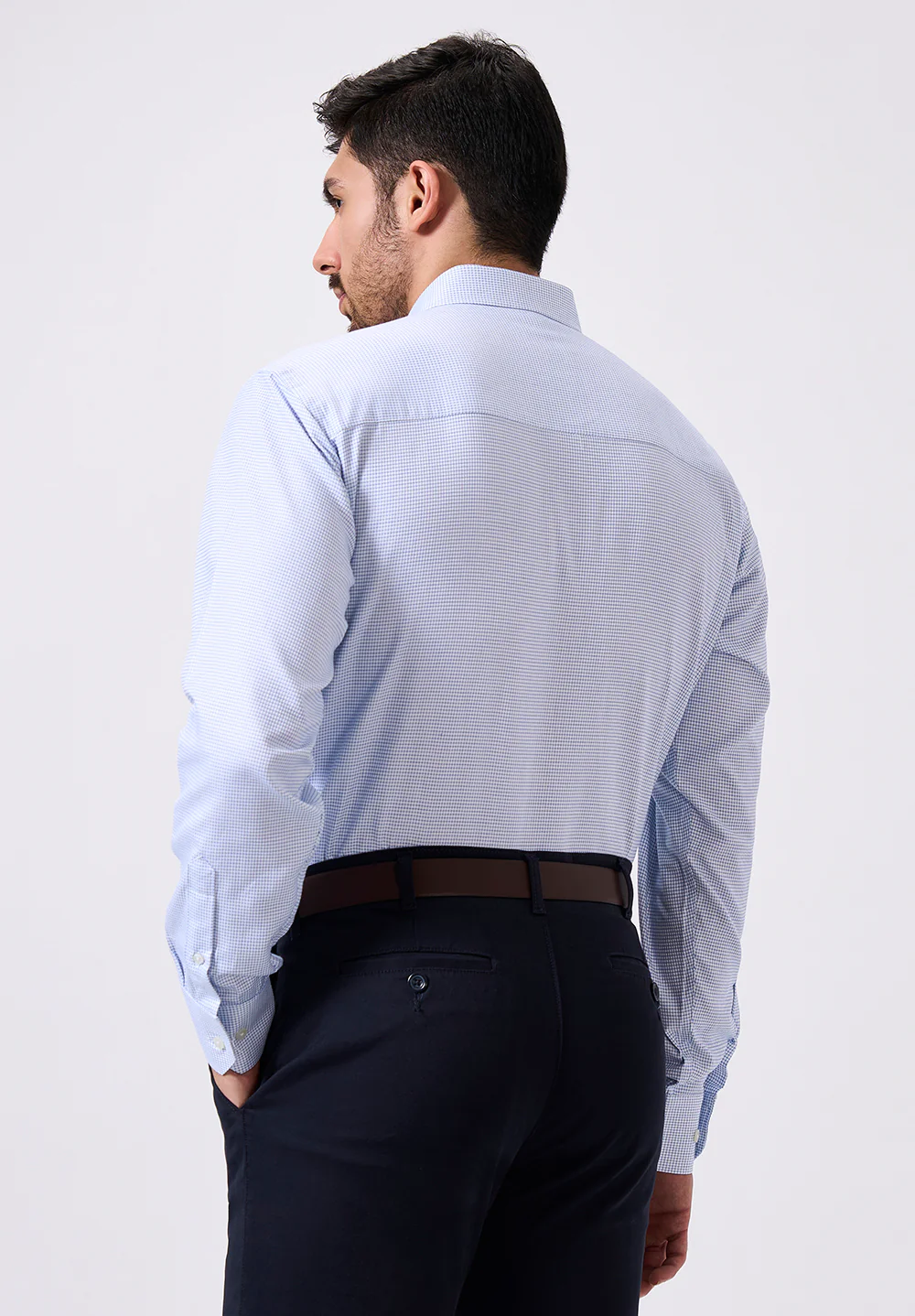 Men Blue Regular Fit Formal Shirt - Image 2