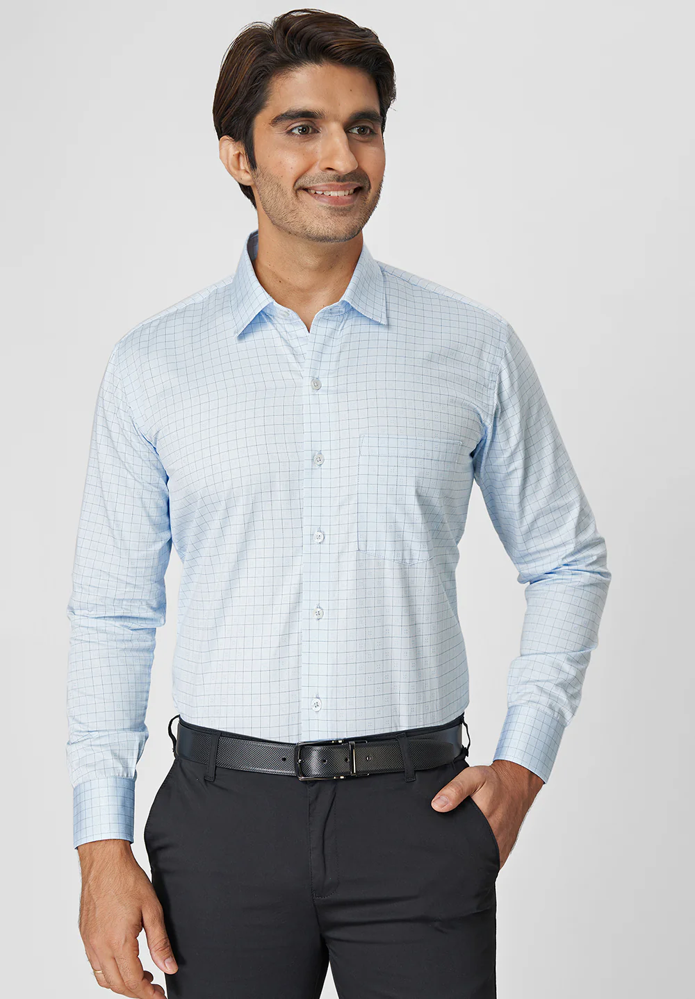 Men Blue Regular Fit Formal Shirt