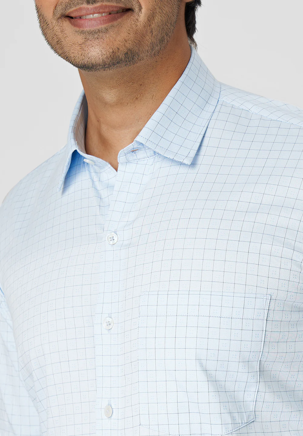 Men Blue Regular Fit Formal Shirt - Image 3