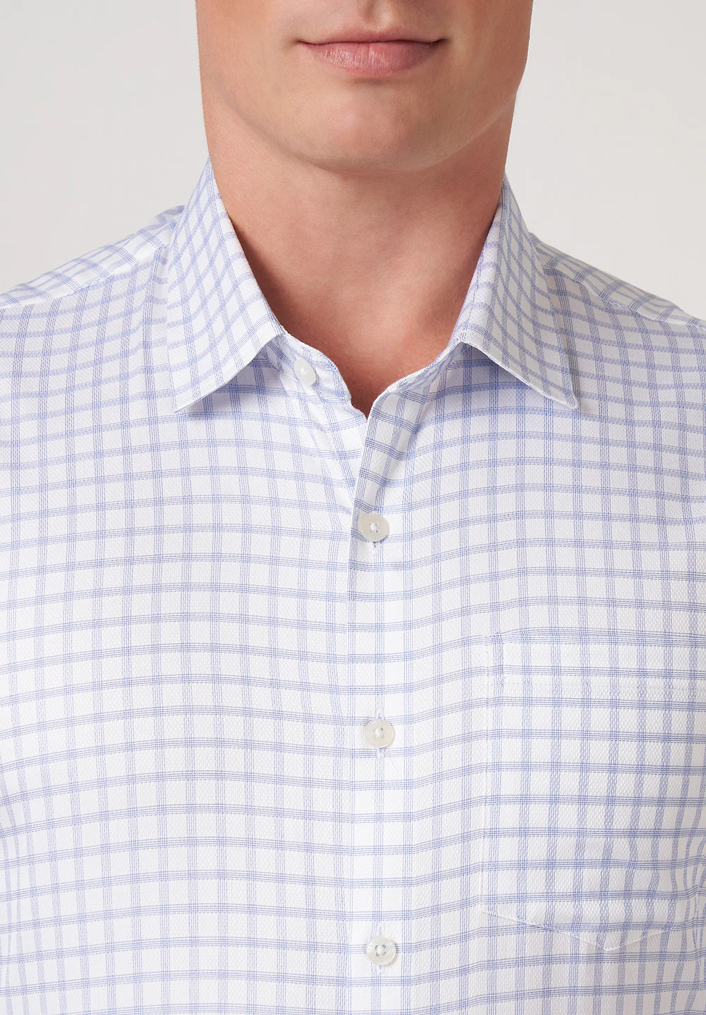 Men Blue Slim Fit Formal Shirt - Image 4