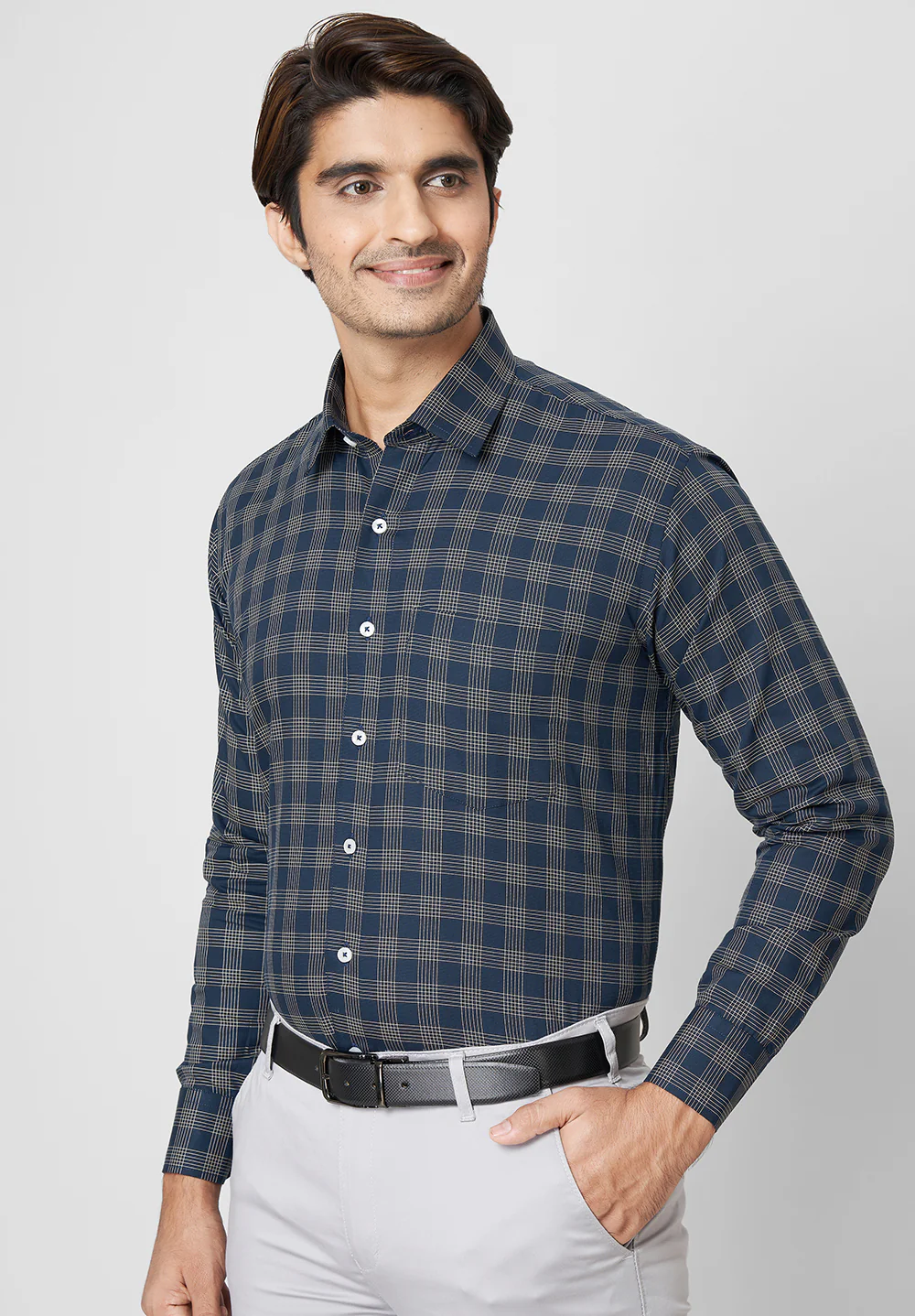 Men Blue Regular Fit Formal Shirt
