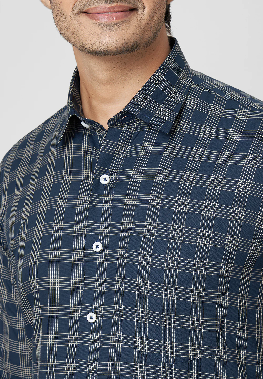 Men Blue Regular Fit Formal Shirt - Image 3