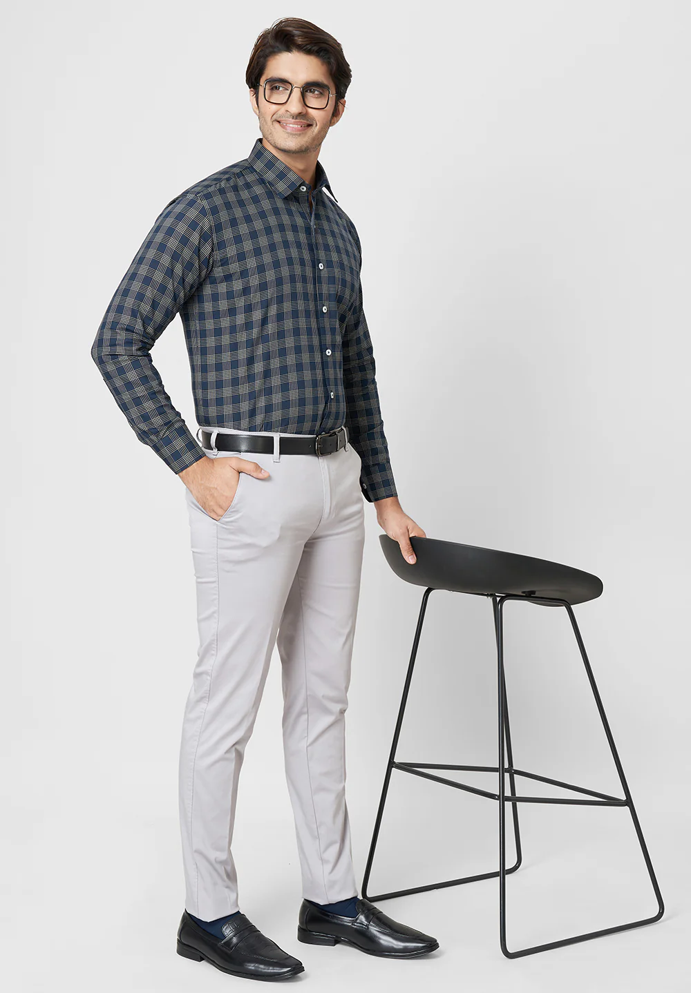 Men Blue Regular Fit Formal Shirt - Image 4
