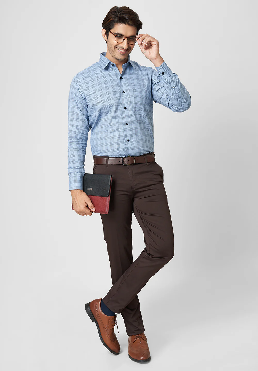 Men Blue Regular Fit Formal Shirt - Image 4