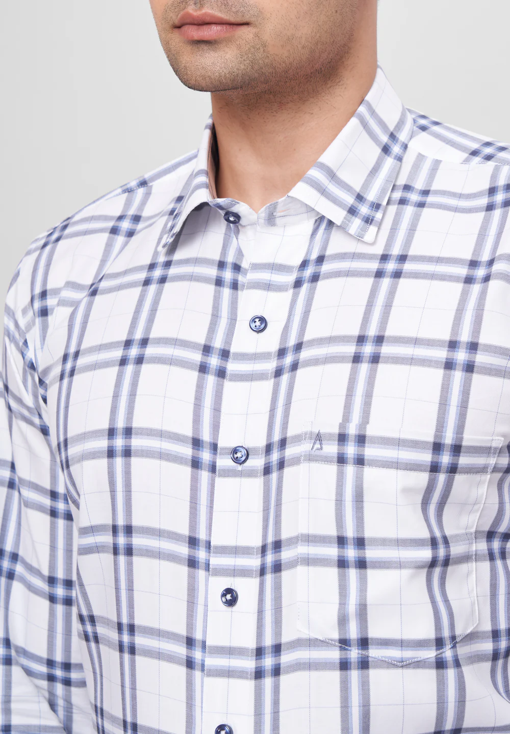 Men Blue Regular Fit Formal Shirt - Image 3