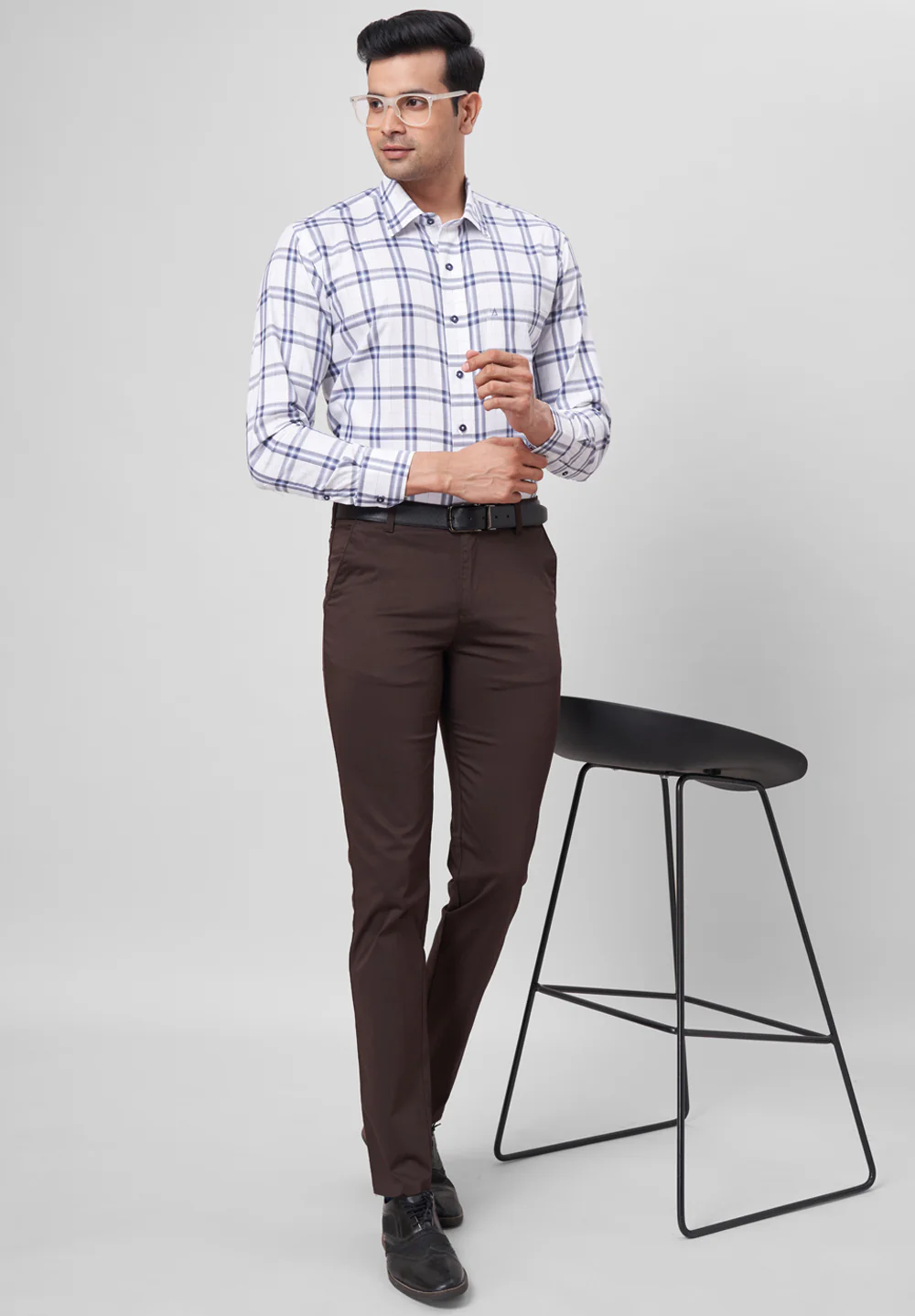 Men Blue Regular Fit Formal Shirt - Image 4