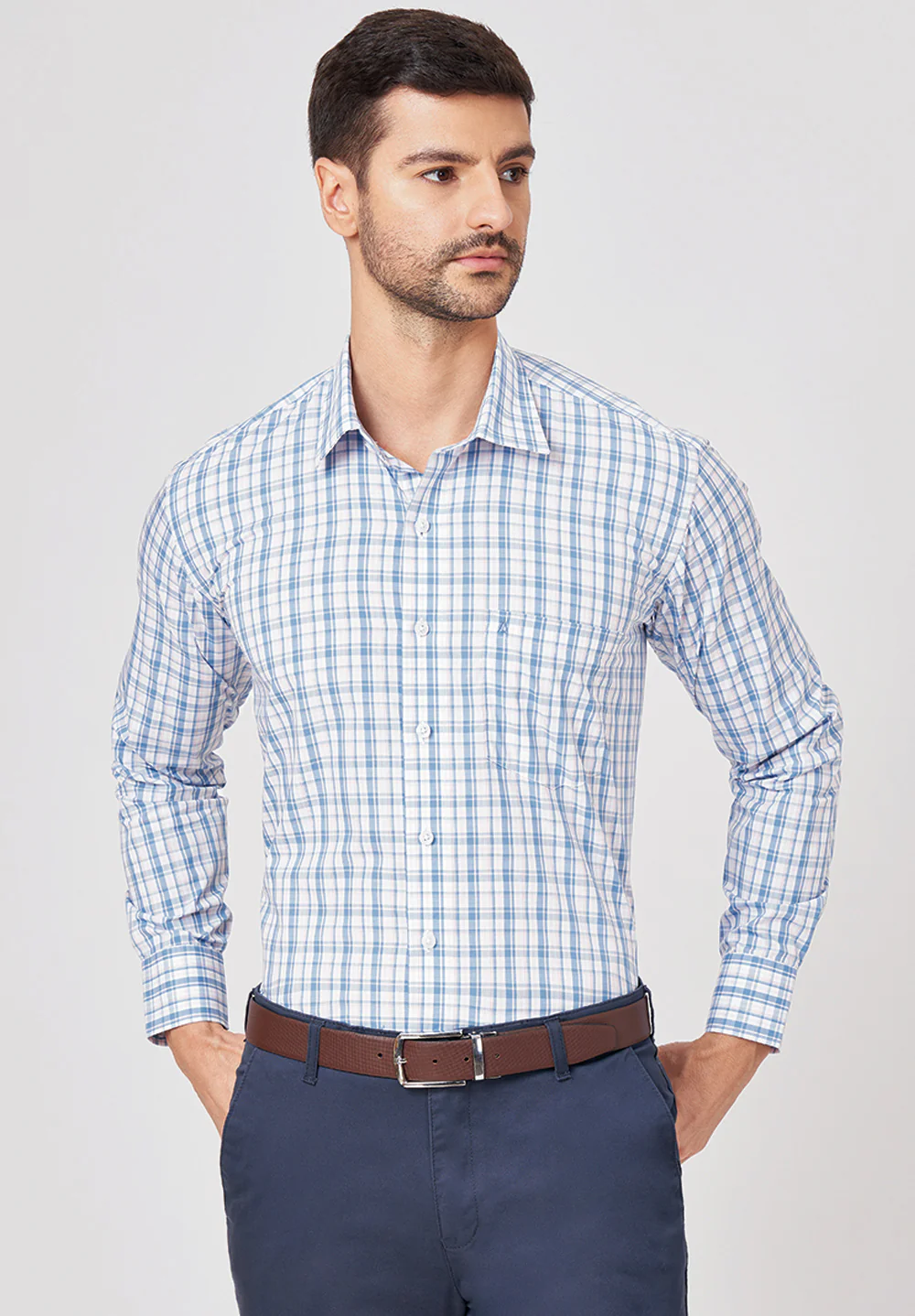 Men Blue Regular Fit Formal Shirt
