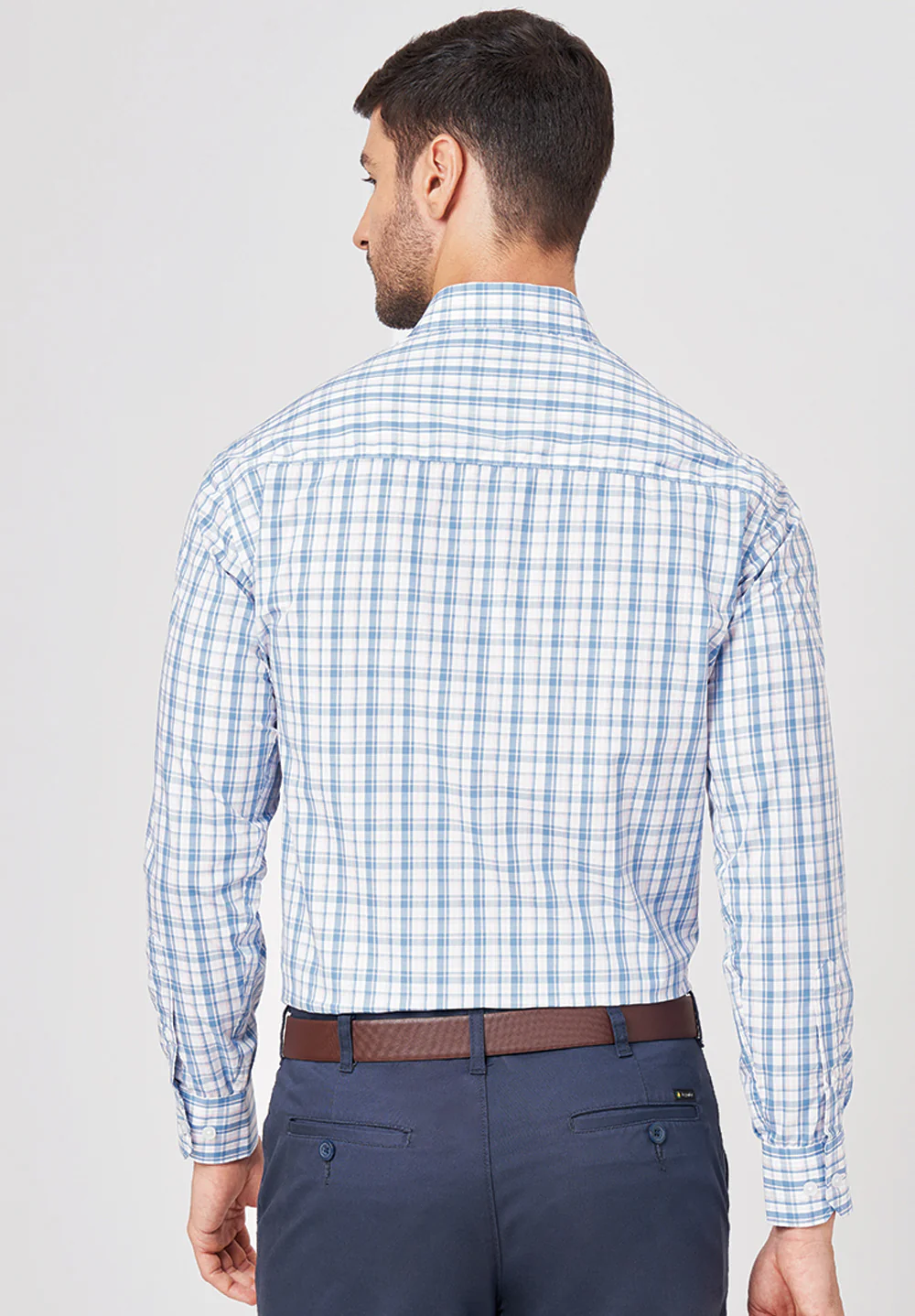 Men Blue Regular Fit Formal Shirt - Image 3