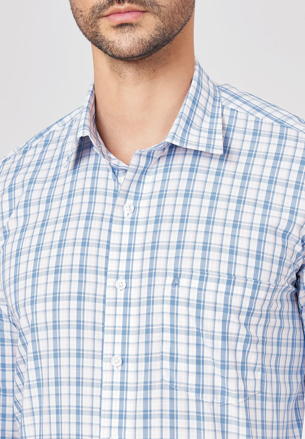 Men Blue Regular Fit Formal Shirt - Image 4