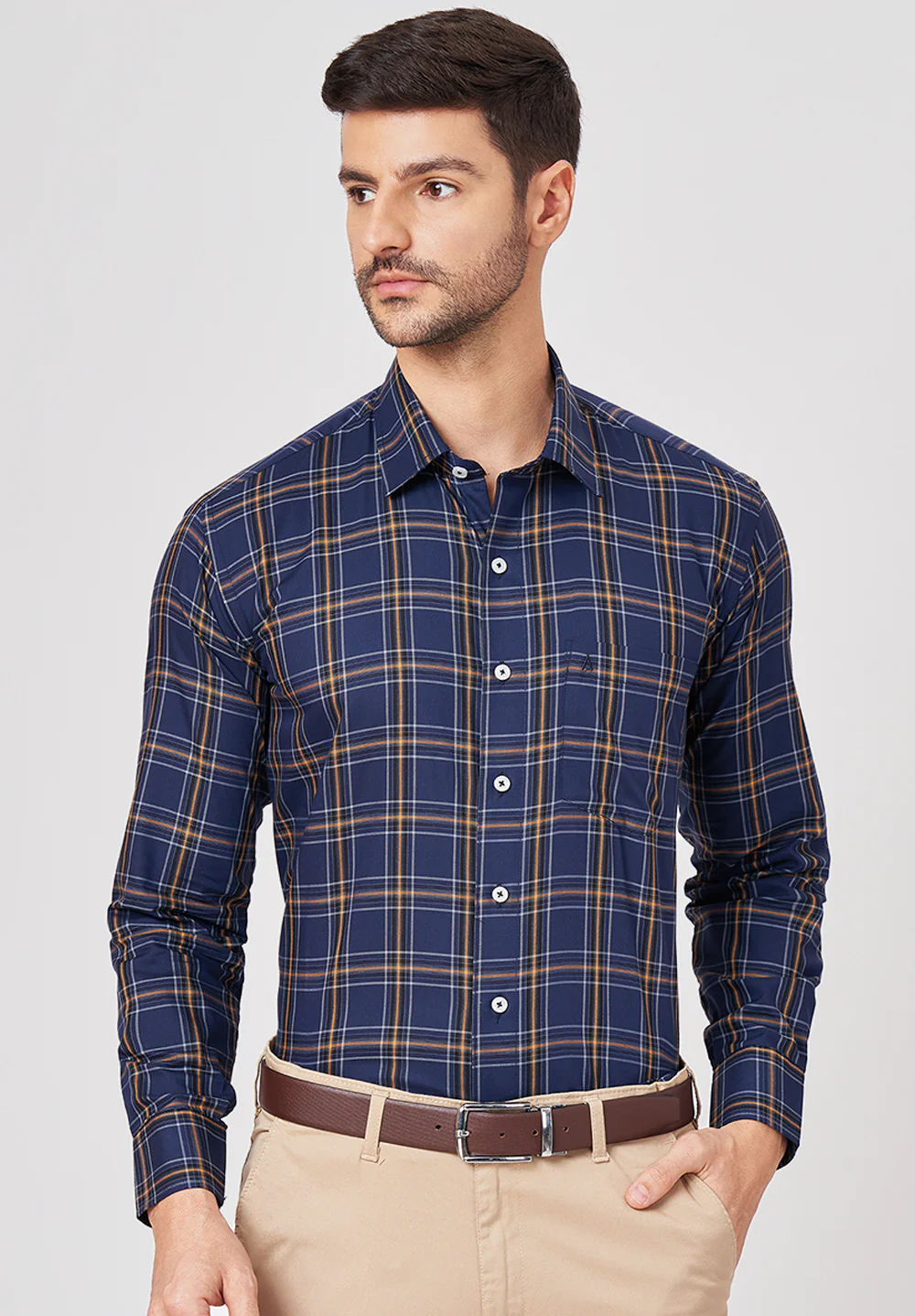 Men Blue Regular Fit Formal Shirt