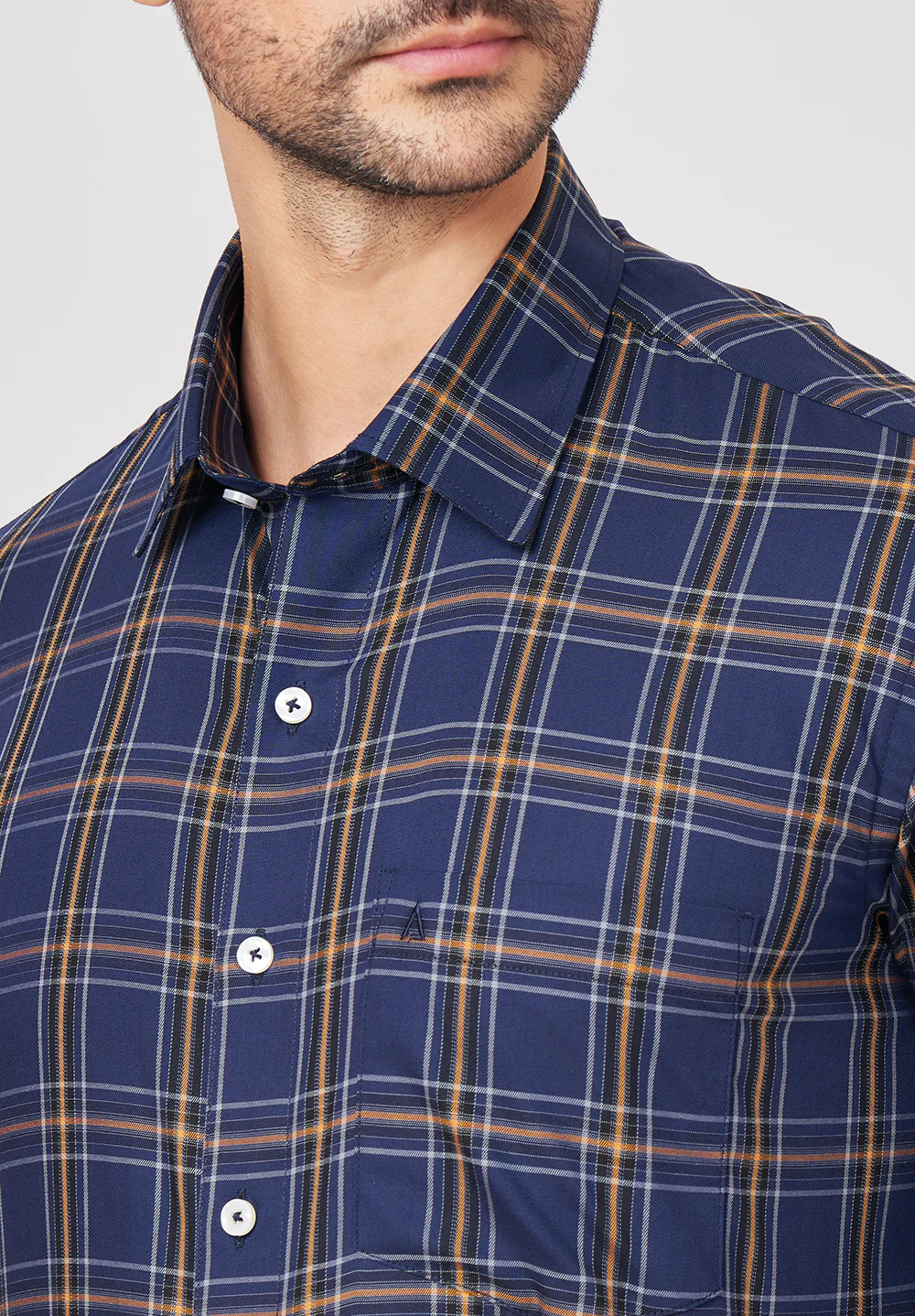 Men Blue Regular Fit Formal Shirt - Image 3