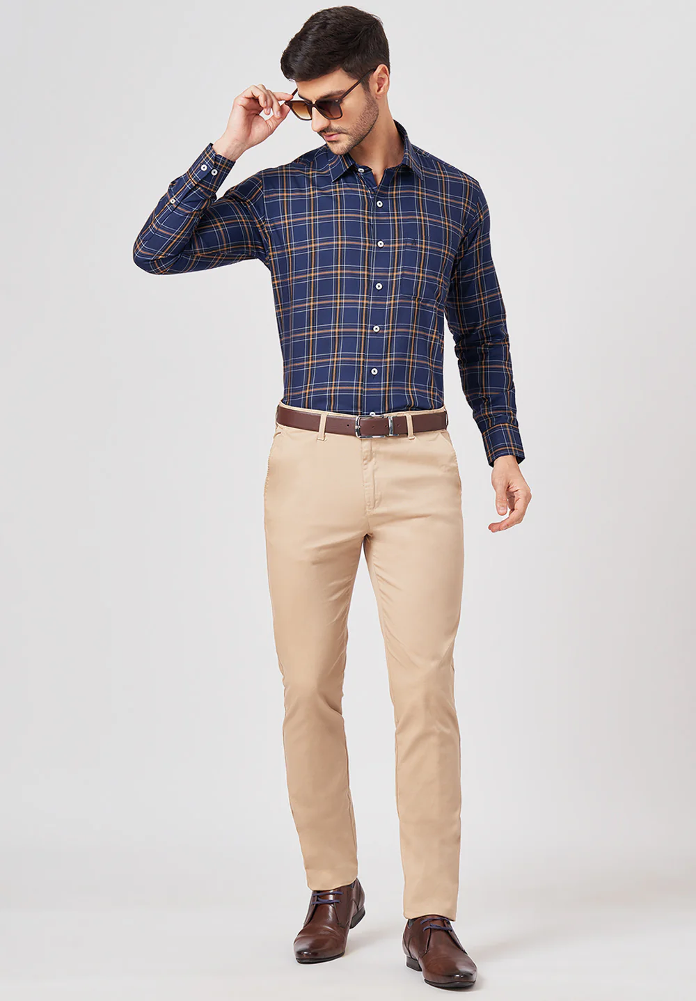 Men Blue Regular Fit Formal Shirt - Image 5