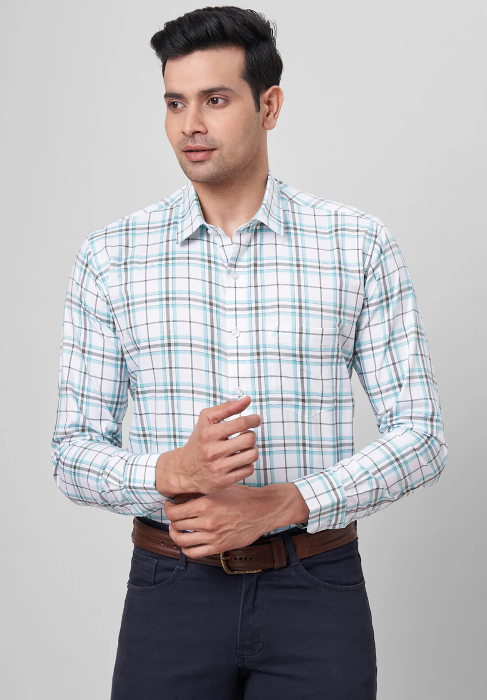 Men Blue Slim Fit Formal Shirt