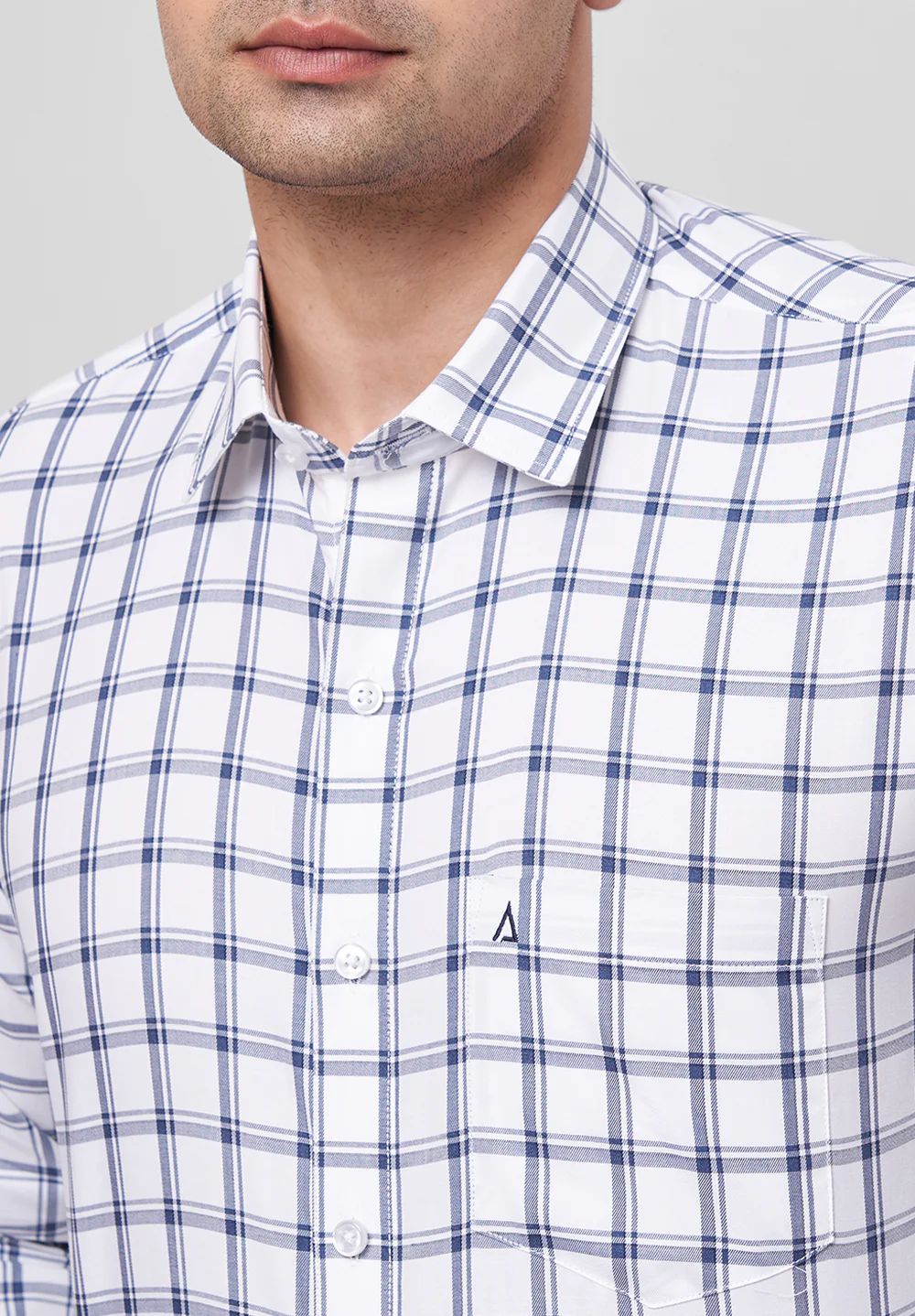 Men Blue Slim Fit Formal Shirt - Image 3