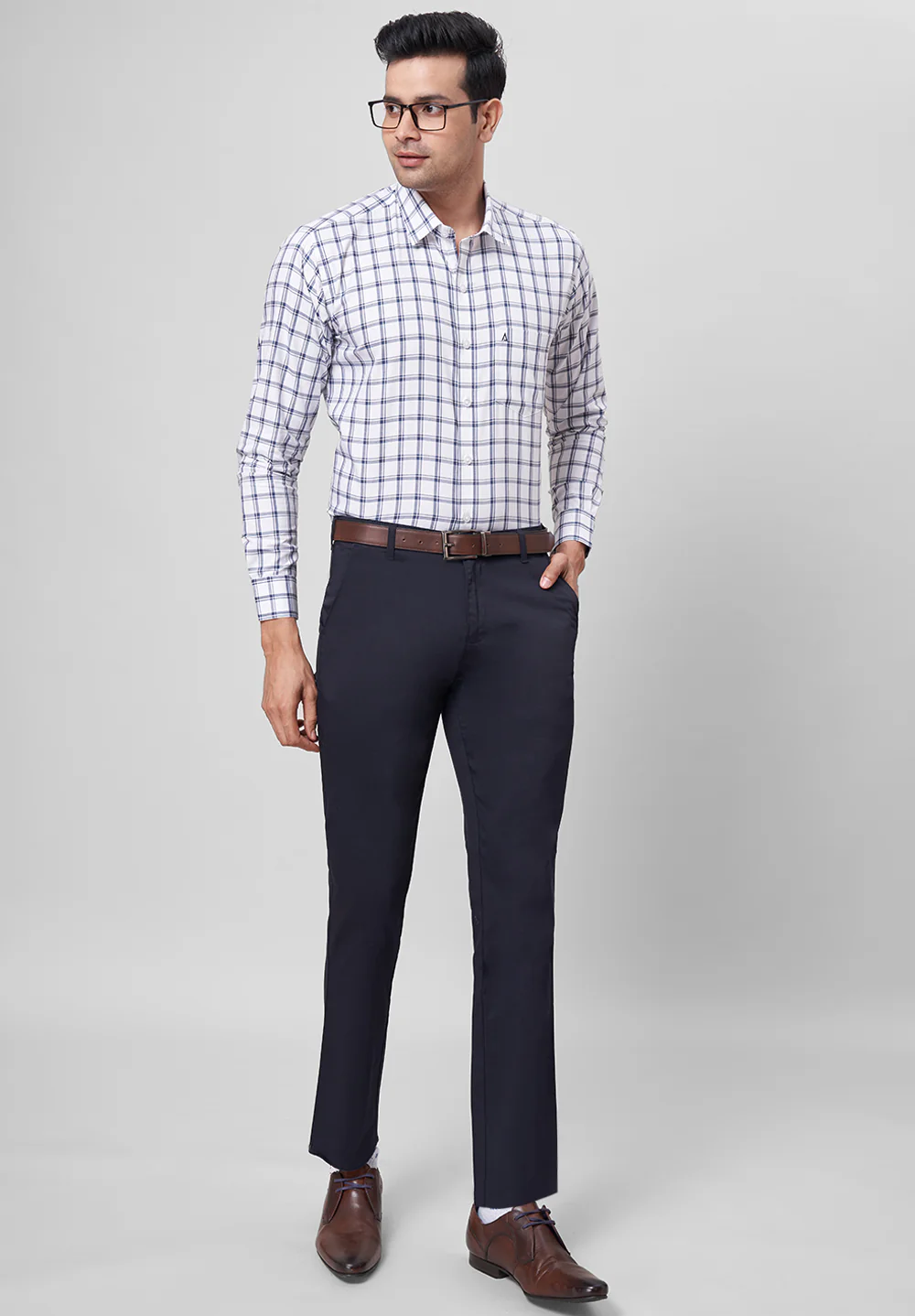 Men Blue Slim Fit Formal Shirt - Image 4