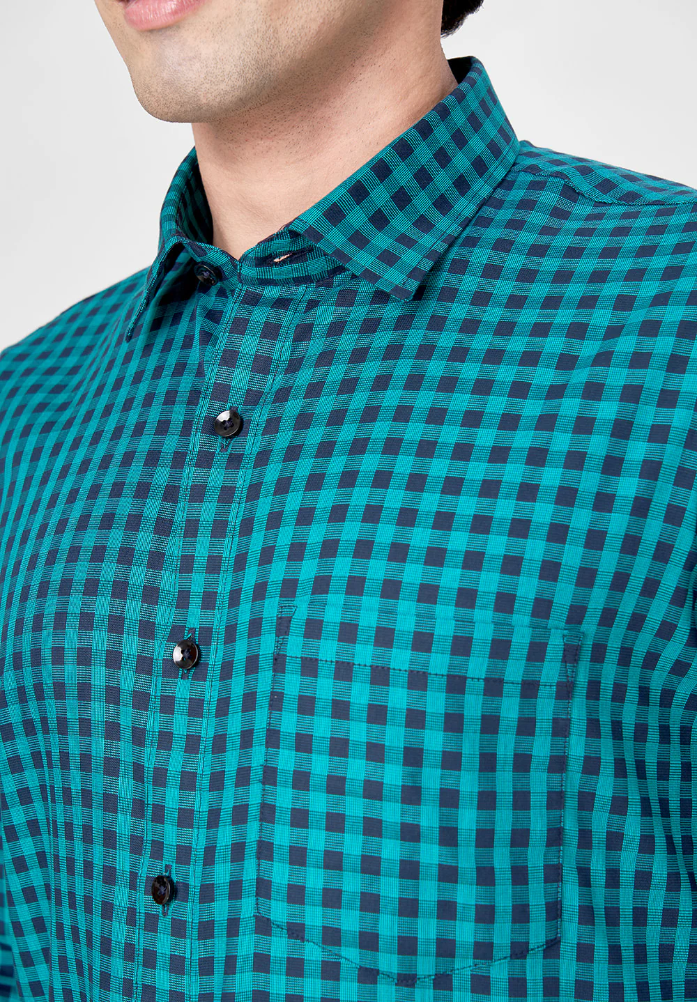 Men Blue Slim Fit Formal Shirt - Image 3