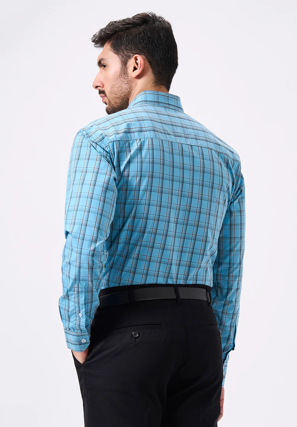 Men Blue Regular Fit Formal Shirt - Image 2