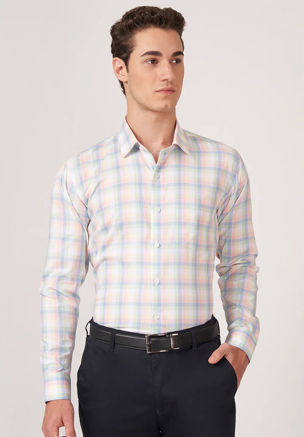 Men Blue Slim Fit Formal Shirt