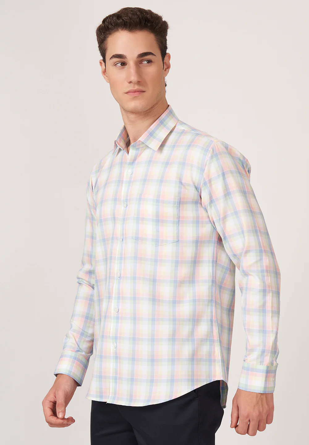 Men Blue Slim Fit Formal Shirt - Image 2