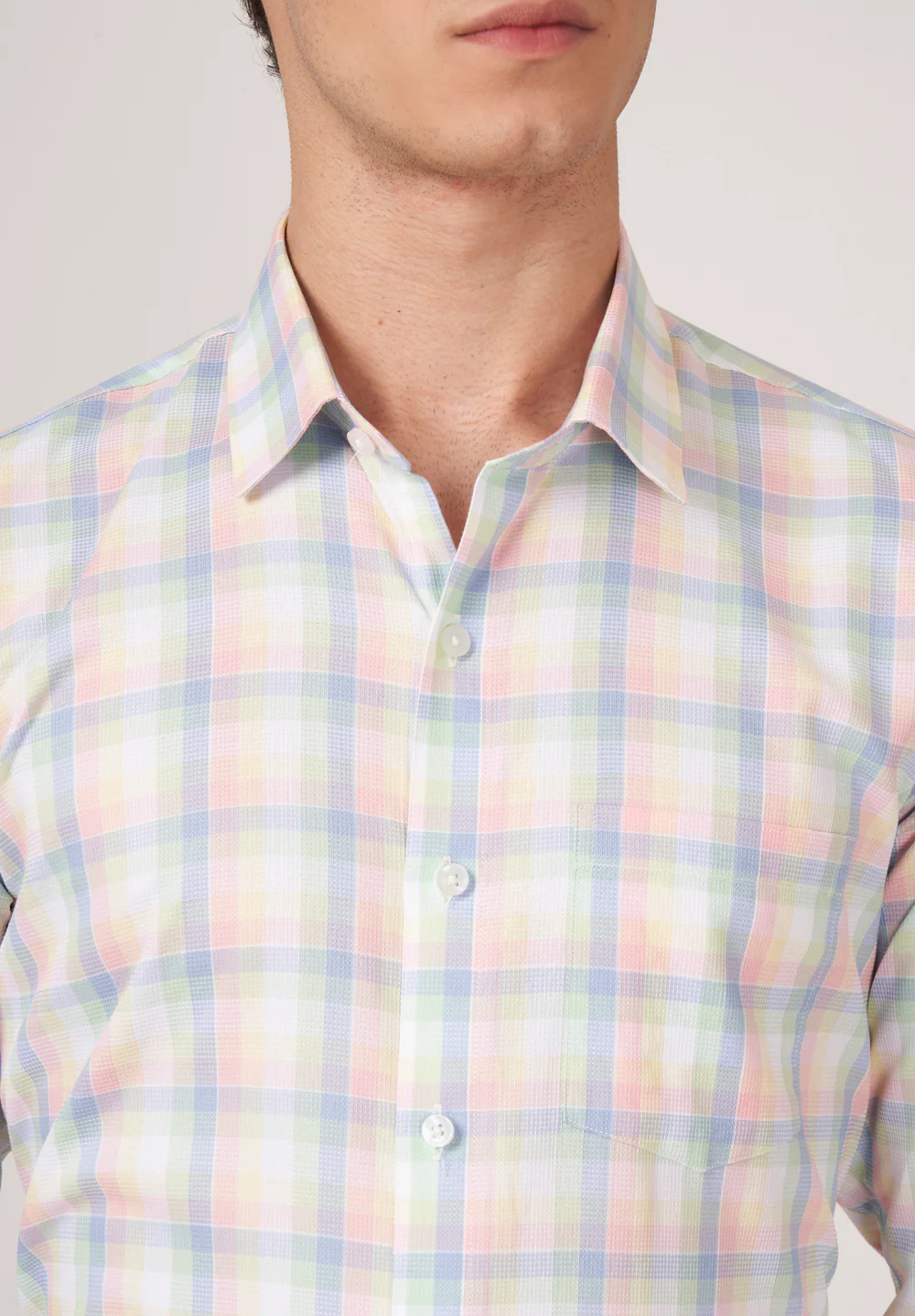 Men Blue Slim Fit Formal Shirt - Image 3