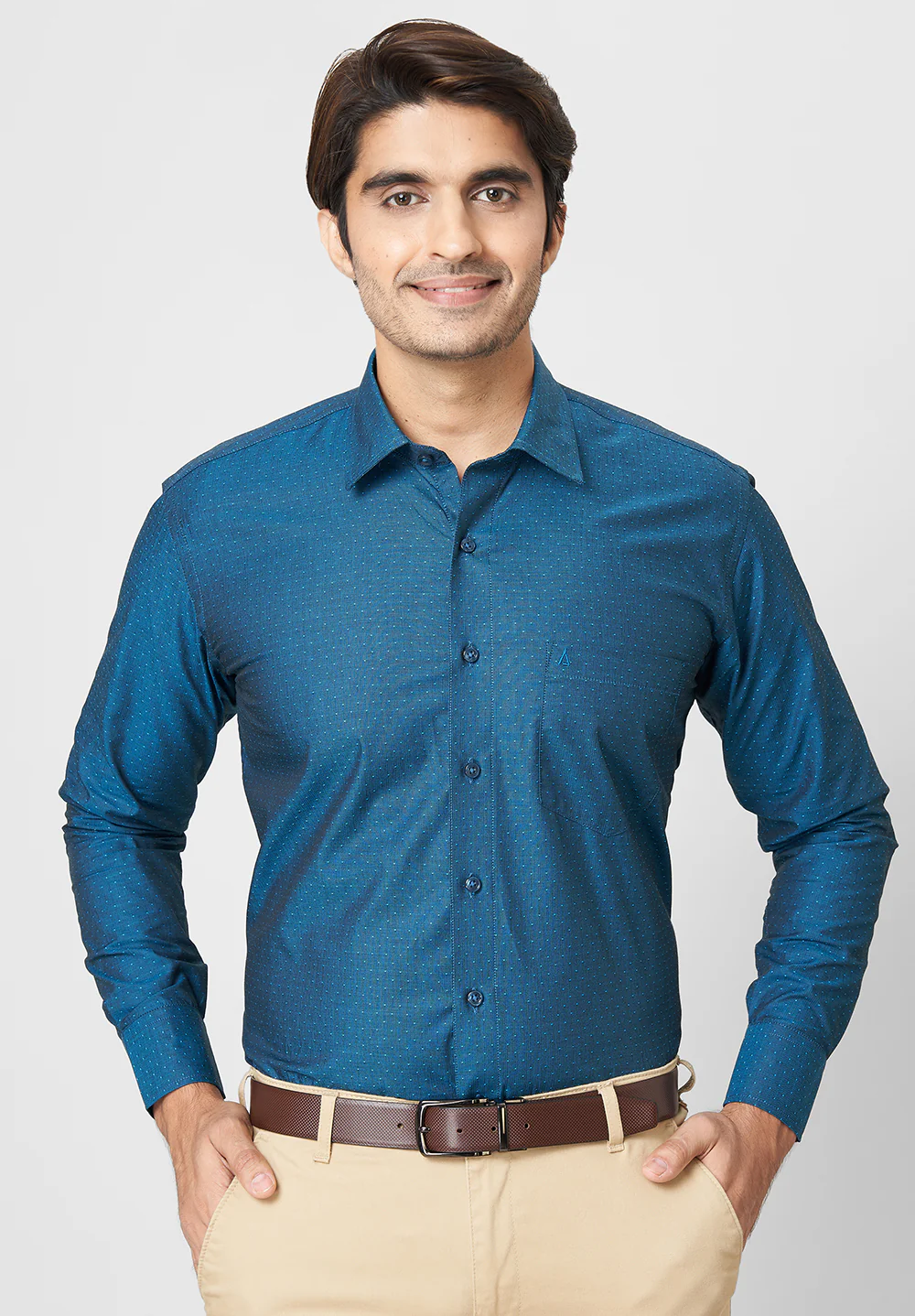 Men Blue Regular Fit Formal Shirt